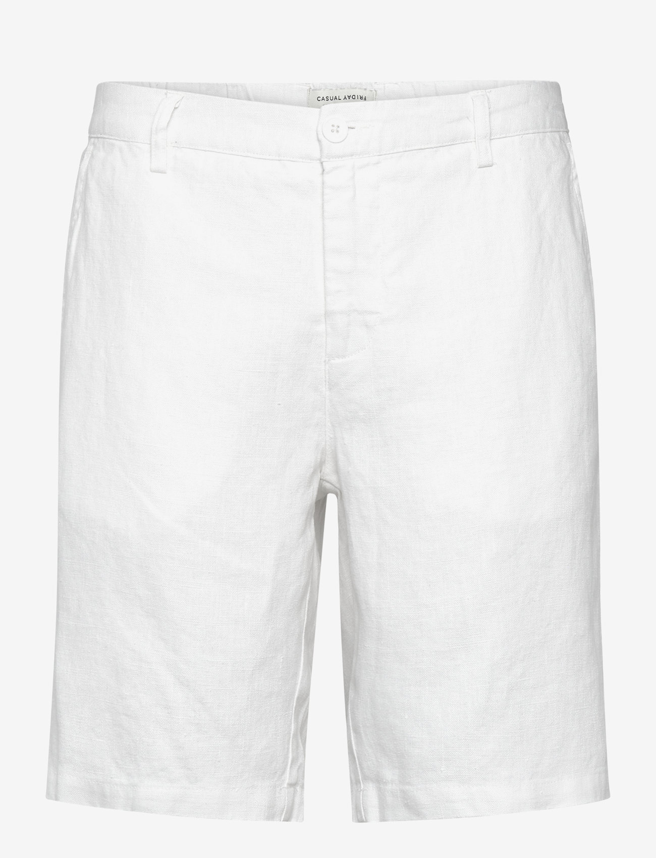 Casual Friday - CFPANDRUP 100% LINEN SHORTS - hørshorts - snow white - 0