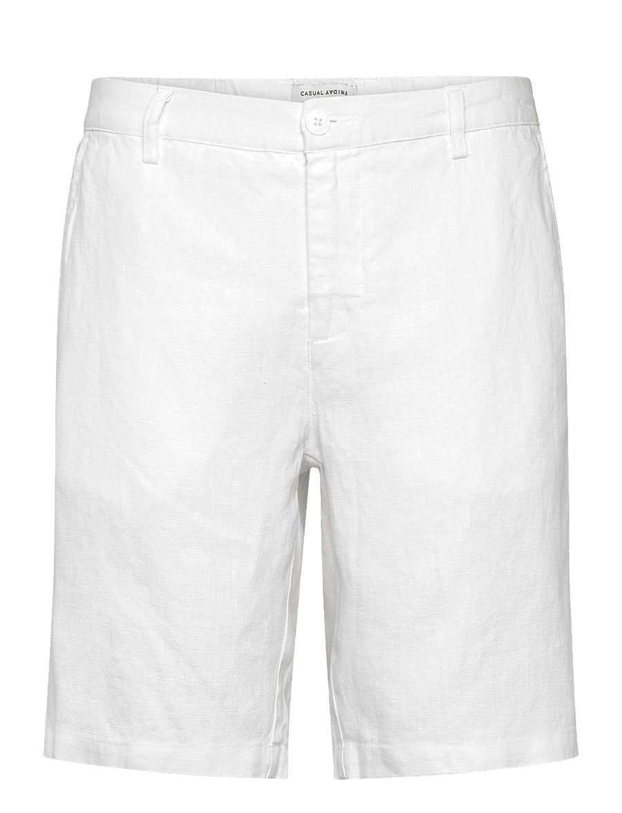 Casual Friday - CFPANDRUP 100% LINEN SHORTS - hörstuttbuxur - snow white - 0