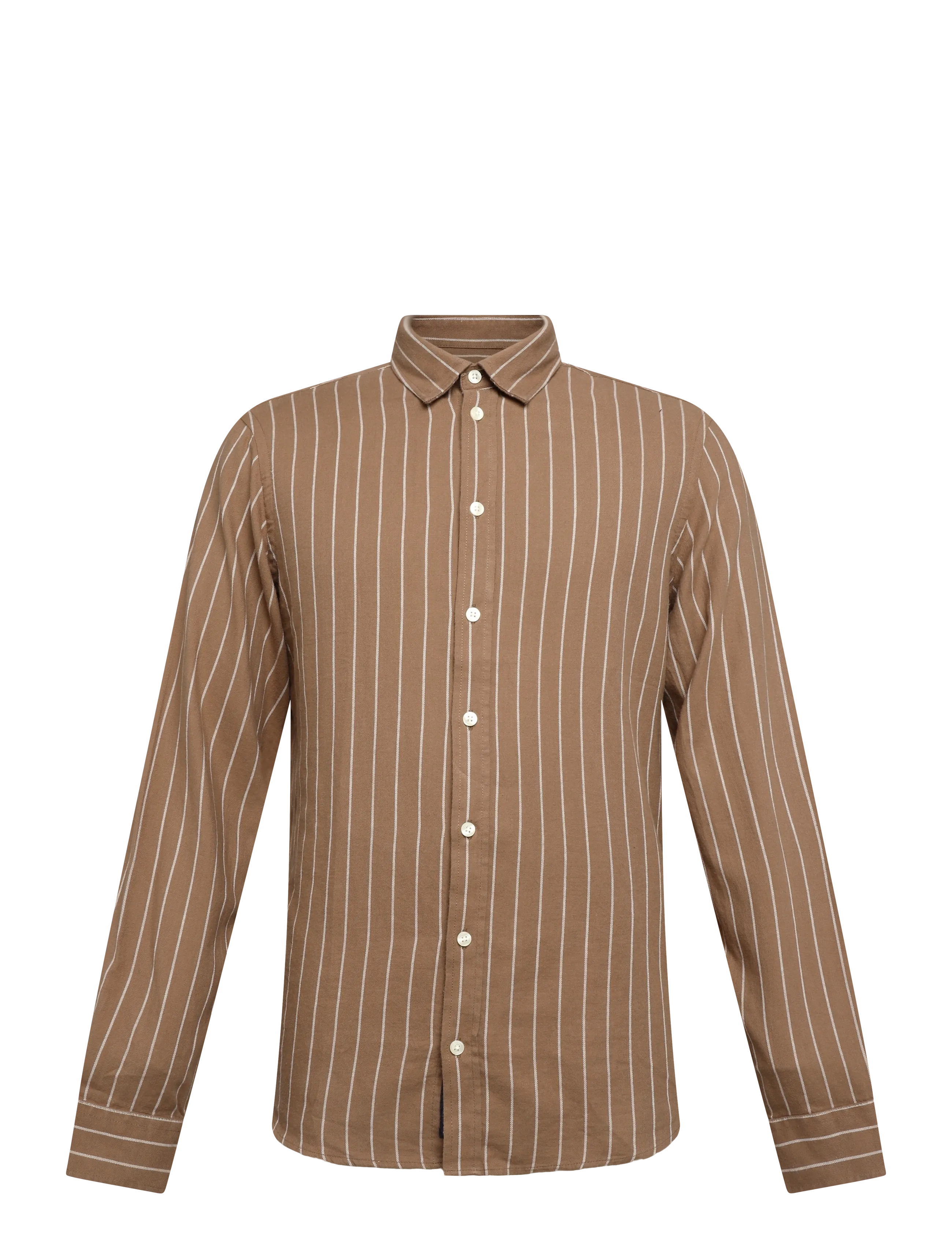 Casual Friday CFANTON LS BD 0159 striped shirt - Shirts - CHOCOLATE CHIP / brown