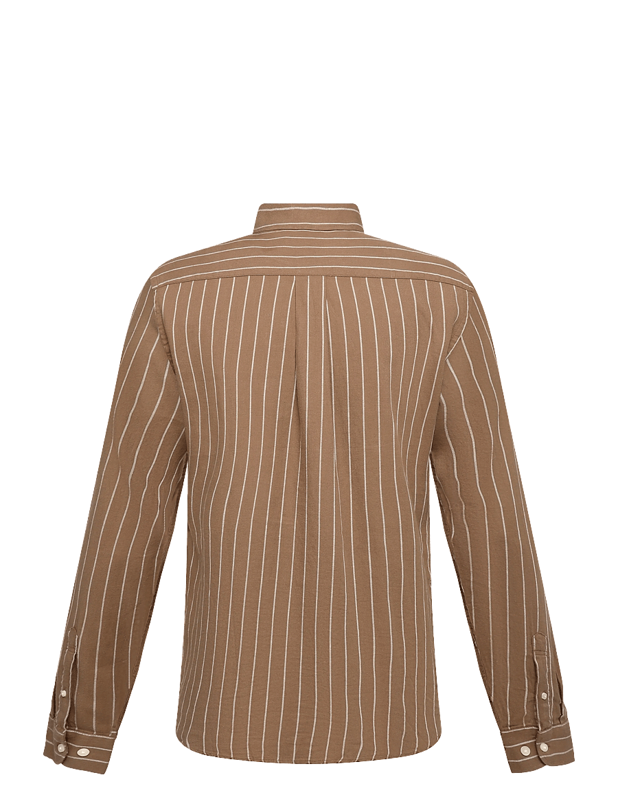 Casual Friday - CFANTON LS BD 0159 striped shirt - striped shirts - chocolate chip - 1