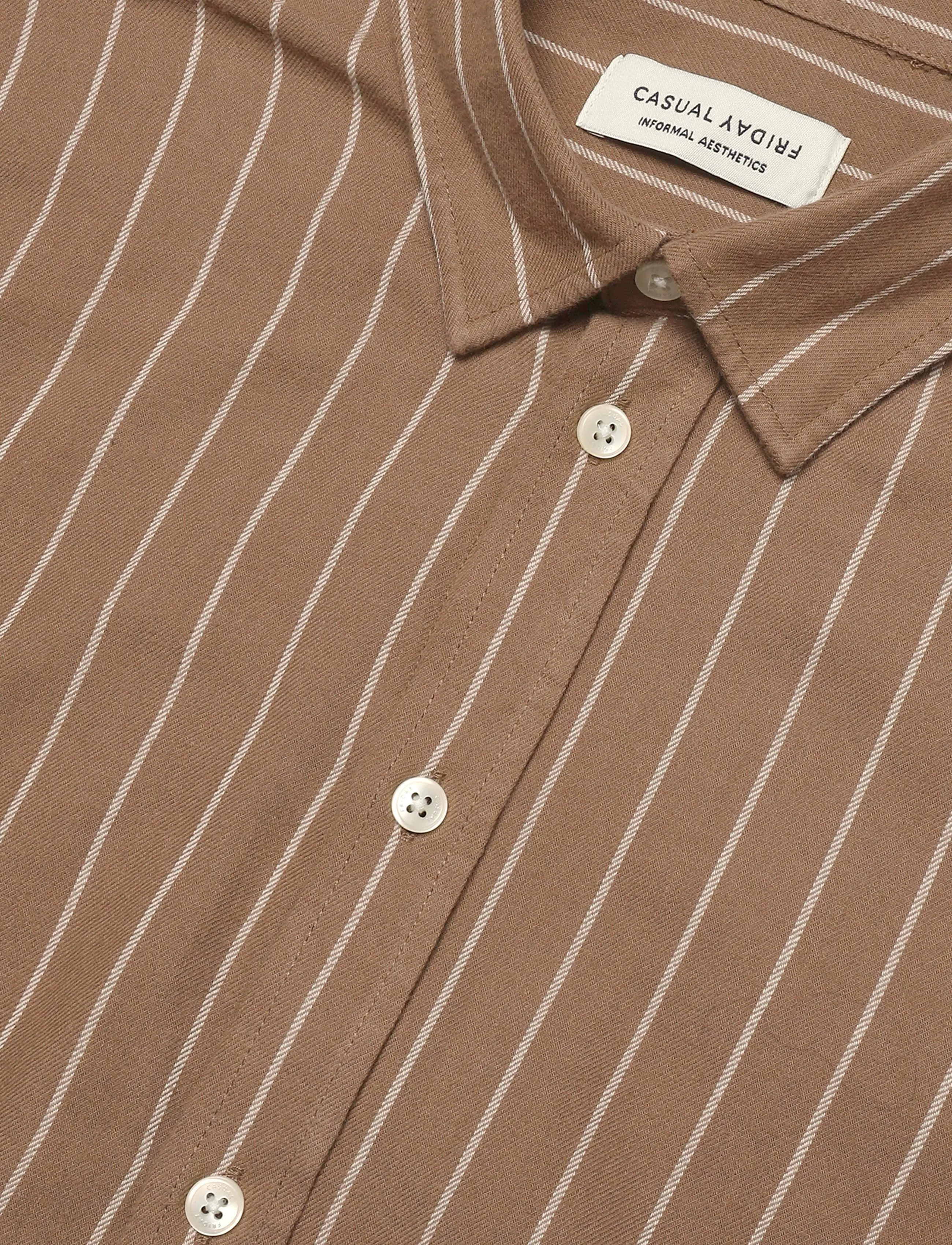 Casual Friday - CFANTON LS BD 0159 striped shirt - striped shirts - chocolate chip - 2