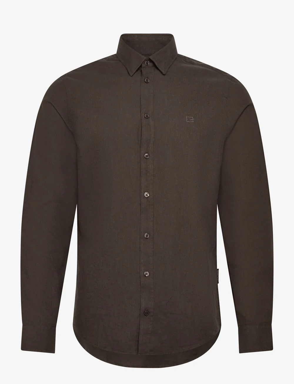 Casual Friday - CFANTON LS BD 0159 brushed shirt - casual skjortor - black olive melange - 0