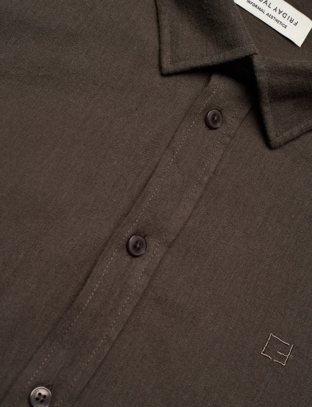 Casual Friday - CFANTON LS BD 0159 brushed shirt - casual skjortor - black olive melange - 3