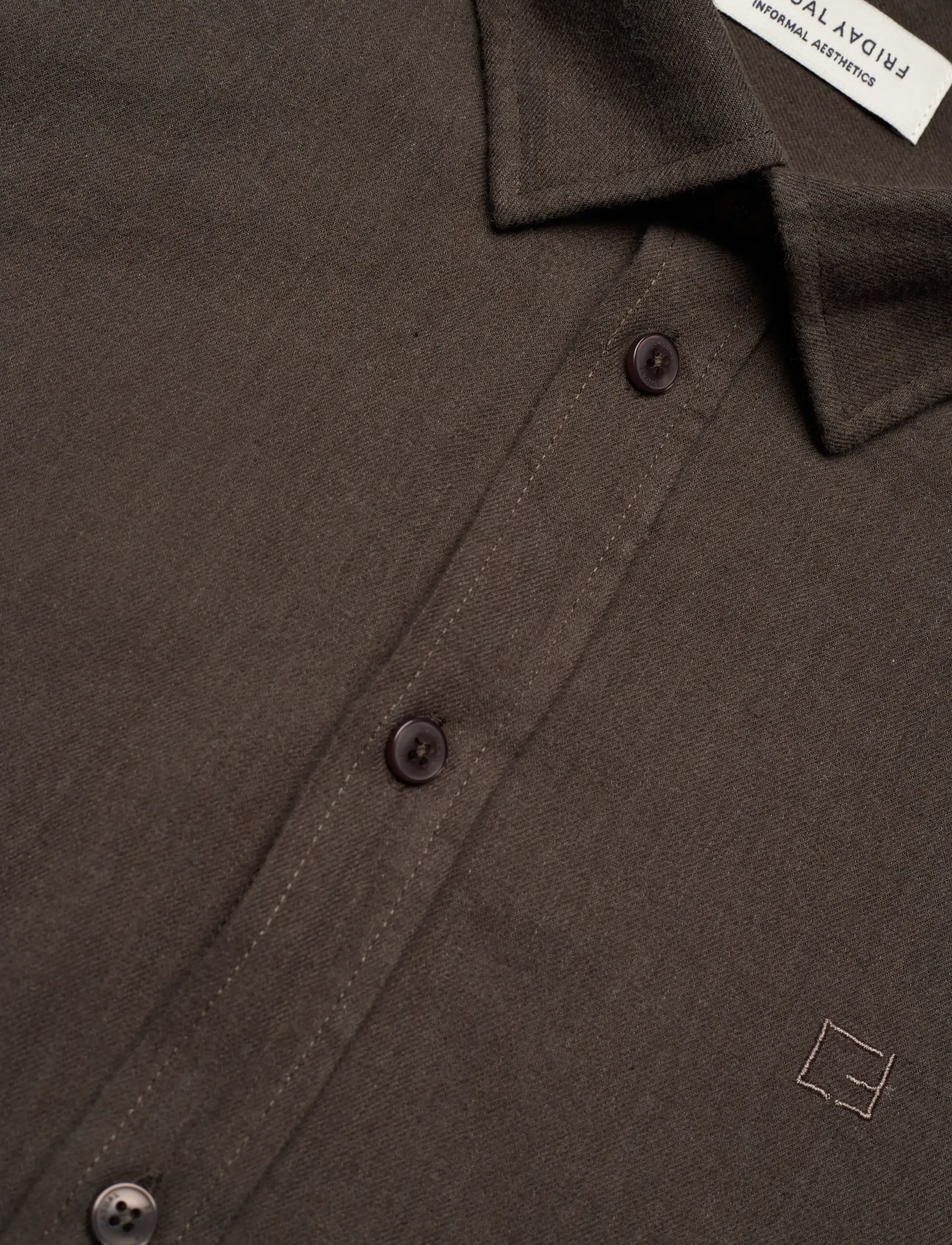 Casual Friday - CFANTON LS BD 0159 brushed shirt - black olive melange - 3