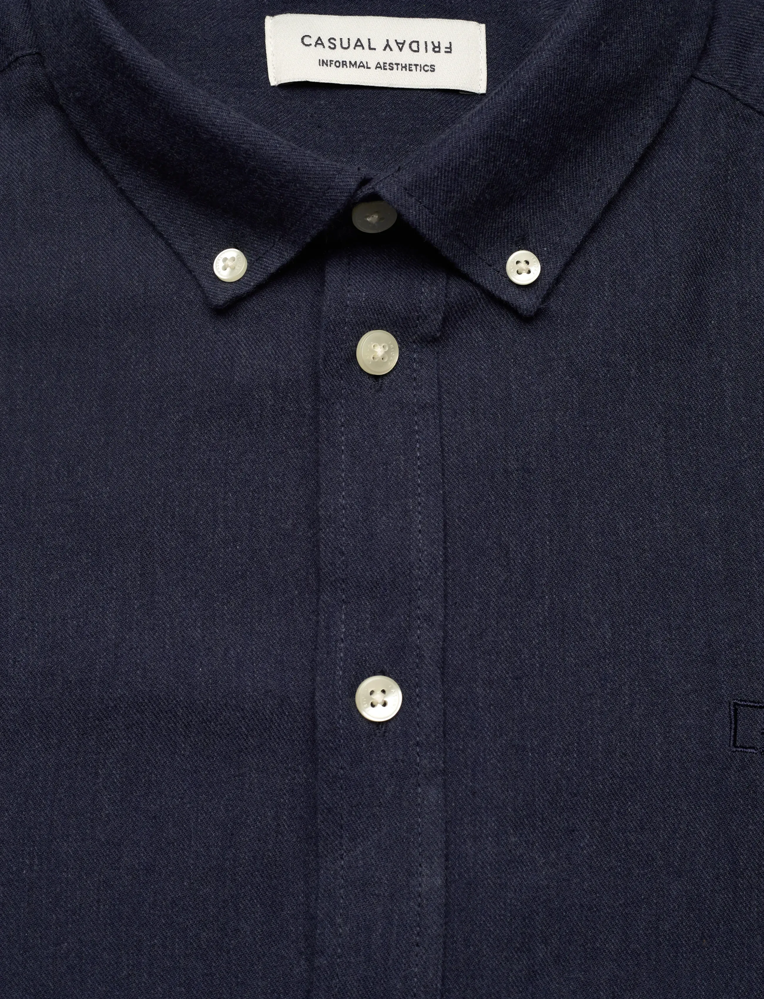 Casual Friday - CFANTON LS BD 0159 brushed shirt - dark navy melange - 2