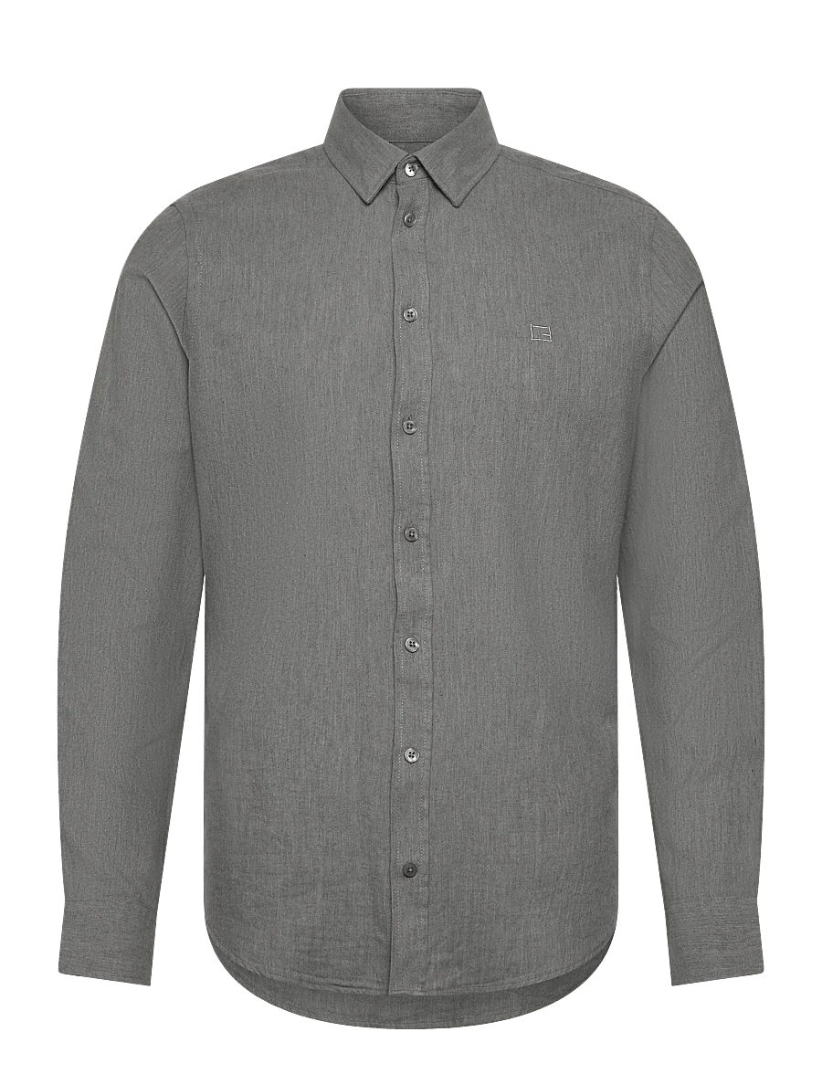 Casual Friday - CFANTON LS BD 0159 brushed shirt - mid grey melange - 0