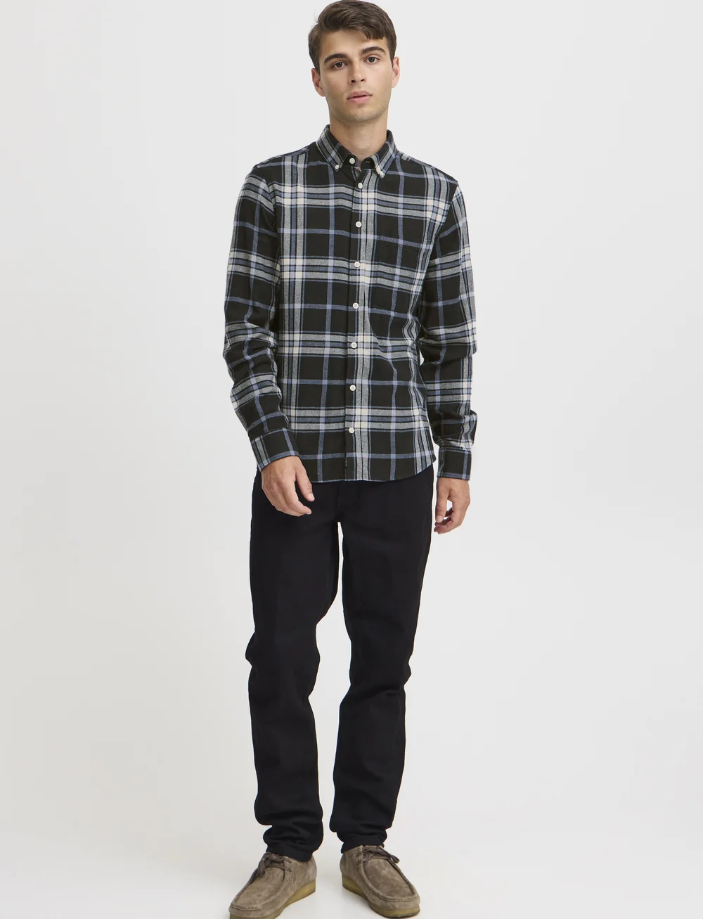 Casual Friday - CFANTON LS BD checked shirt - karierte hemden - dark navy - 0