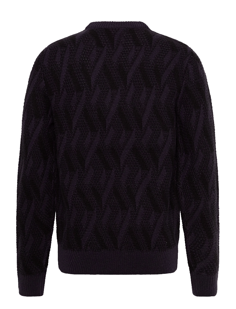 Casual Friday - CFKARL jaquard crew neck knit - rundhals - dark navy - 1
