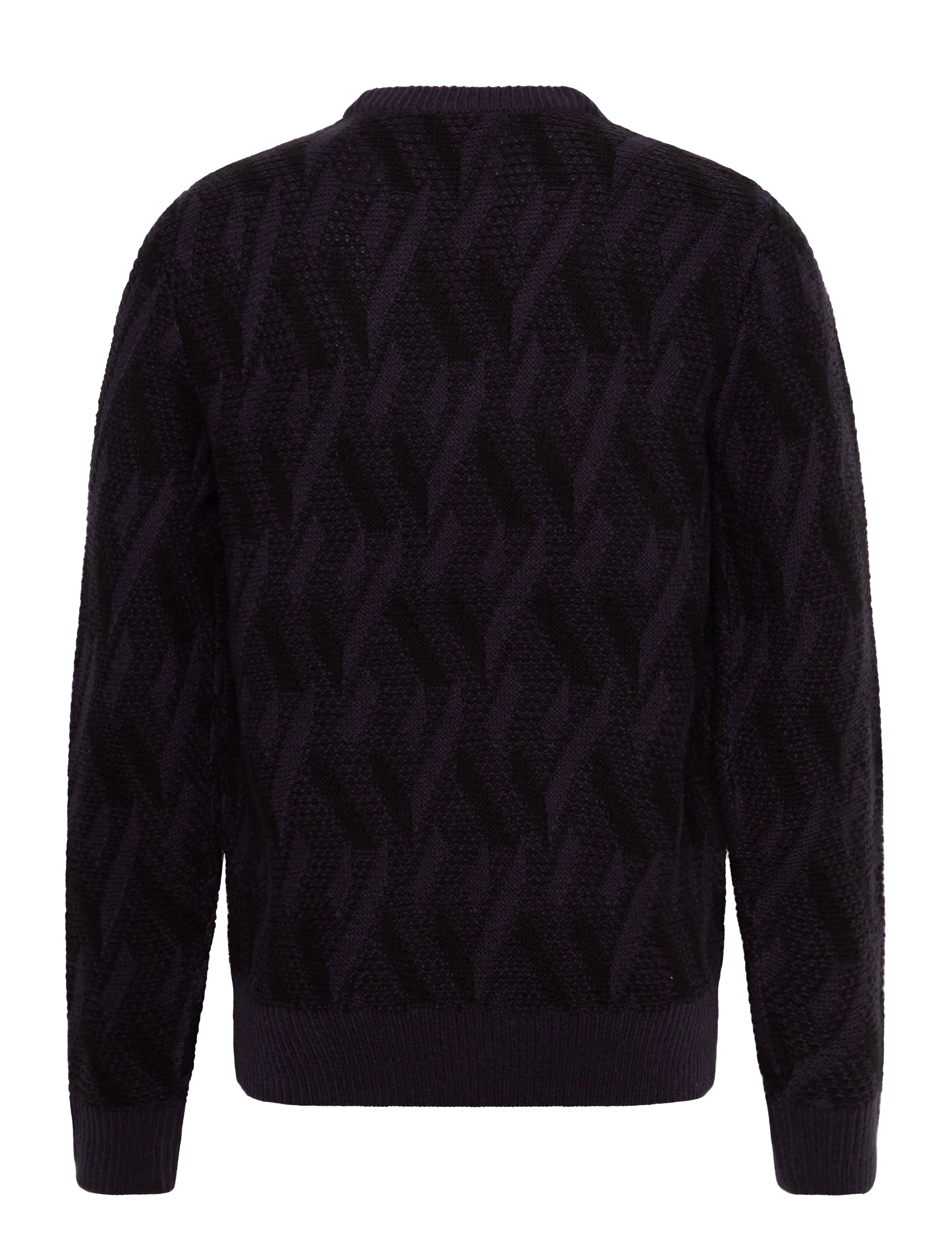 Casual Friday - CFKARL jaquard crew neck knit - rund hals - dark navy - 1