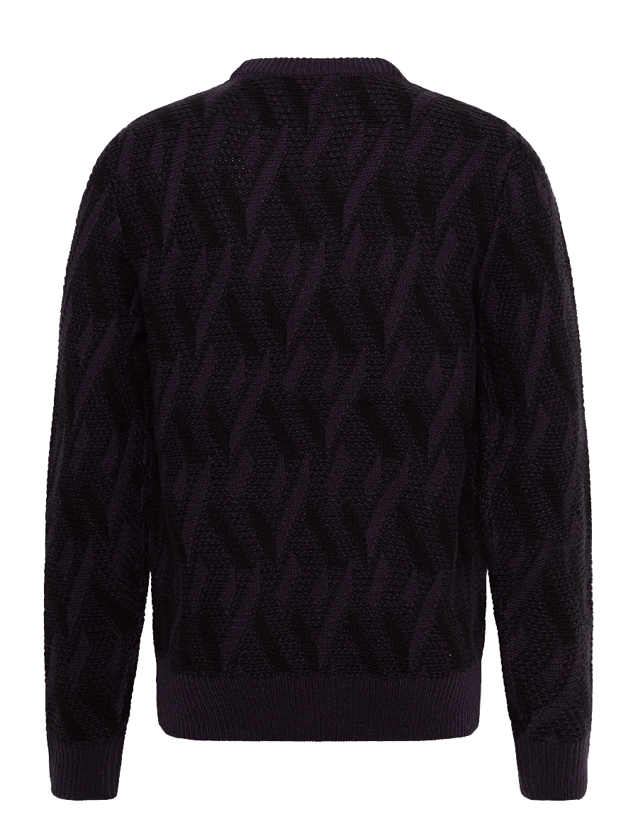 Casual Friday - CFKARL jaquard crew neck knit - rundhals - dark navy - 1