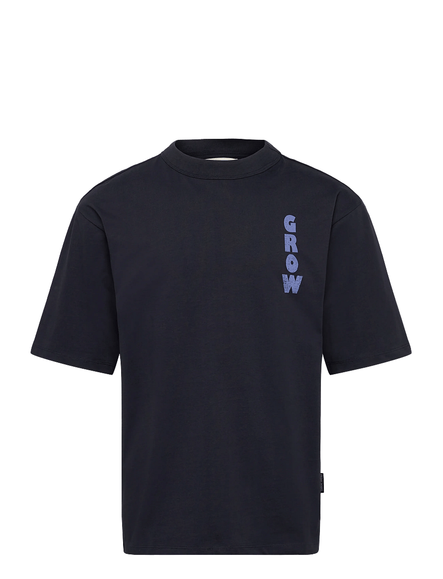 Casual Friday - CFTUE relaxed tee with prints - kurzärmelige t-shirts - dark navy - 0