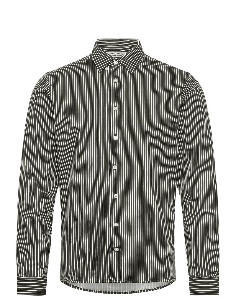Casual Friday - CFARTHUR AOP striped jersey shirt - stribede skjorter - sea turtle - 0