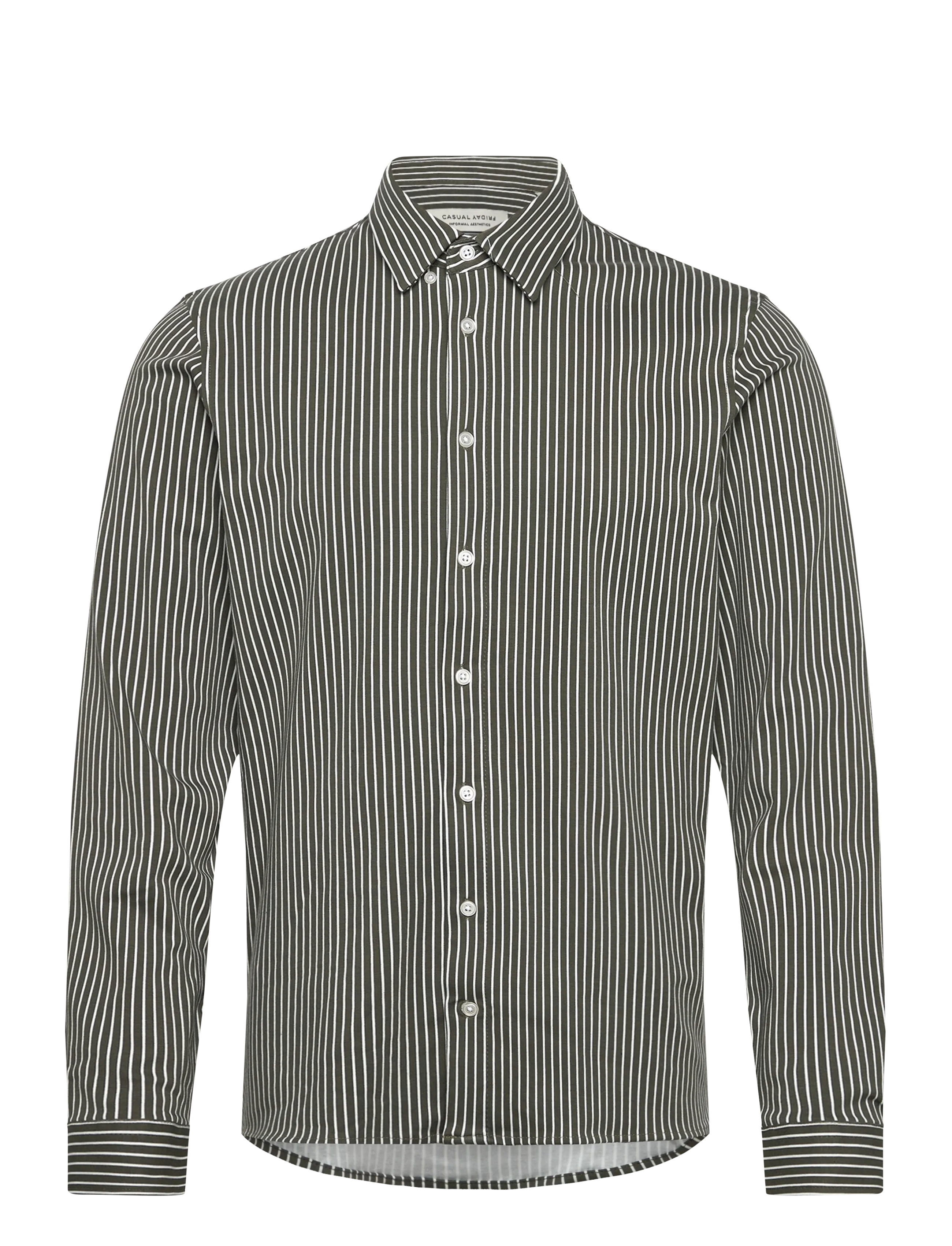 Casual Friday - CFARTHUR AOP striped jersey shirt - gestreifte hemden - sea turtle - 0