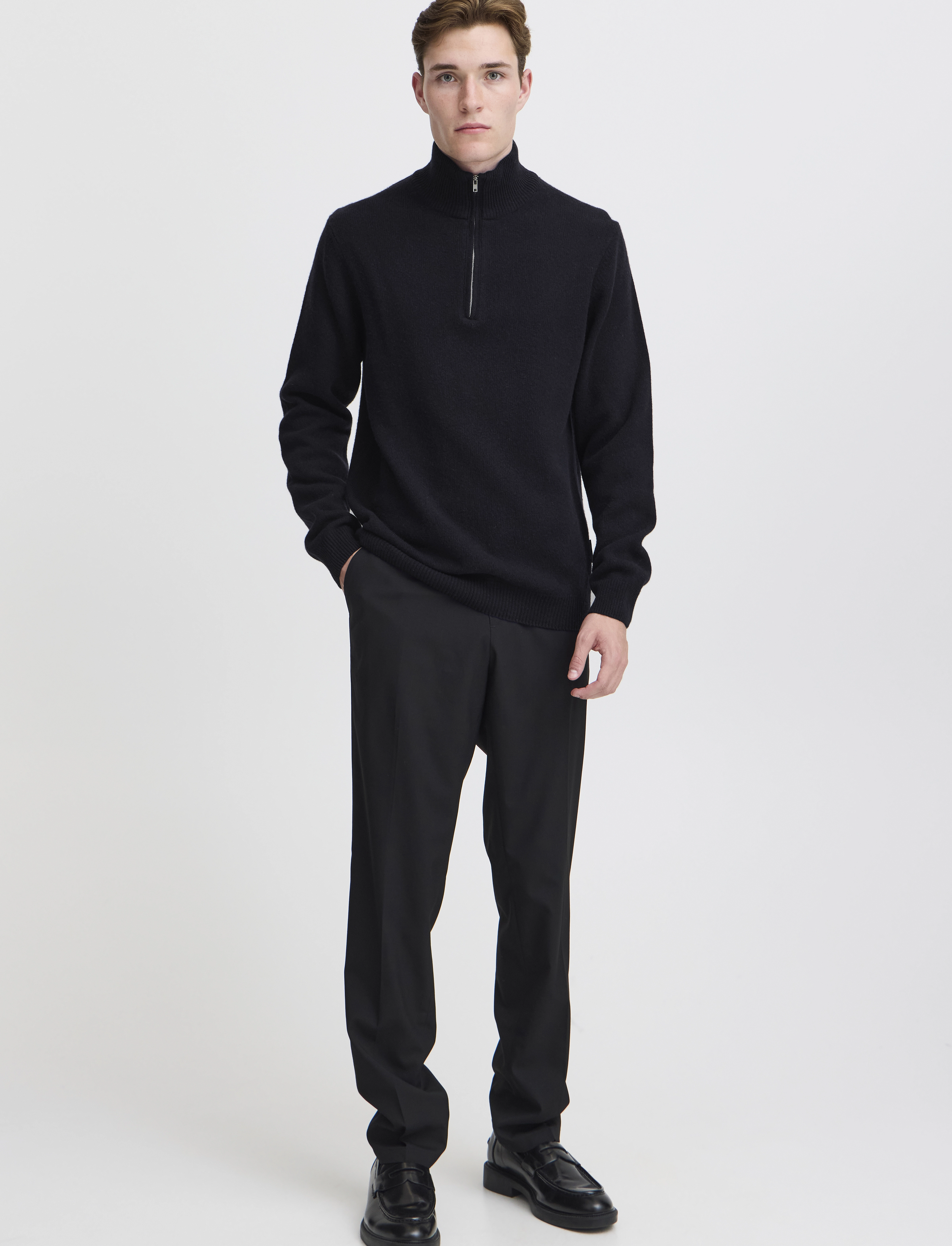 Casual Friday - CFKARL HALFZIP LAMBSWOOL KNIT - dark navy - 0