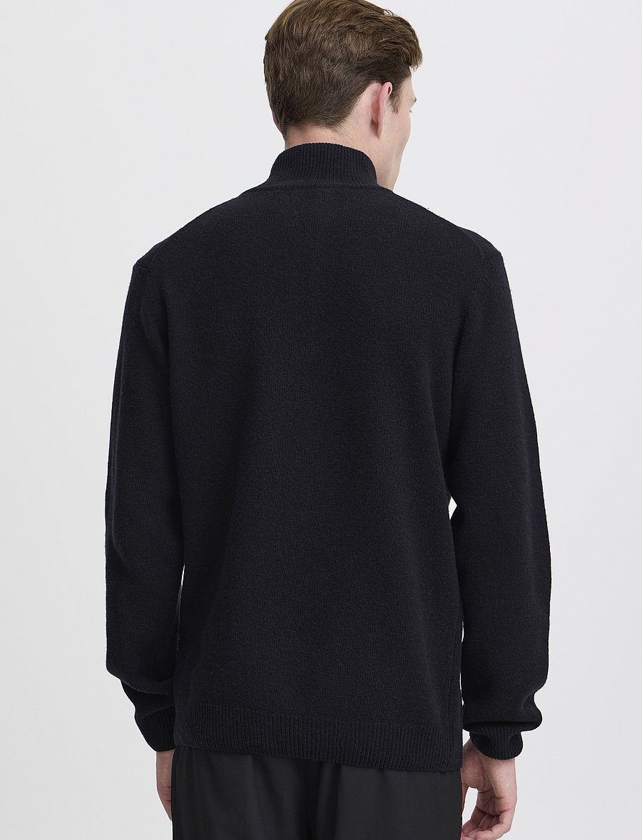 Casual Friday - CFKARL HALFZIP LAMBSWOOL KNIT - pullover mit halbem reißverschluss - dark navy - 4