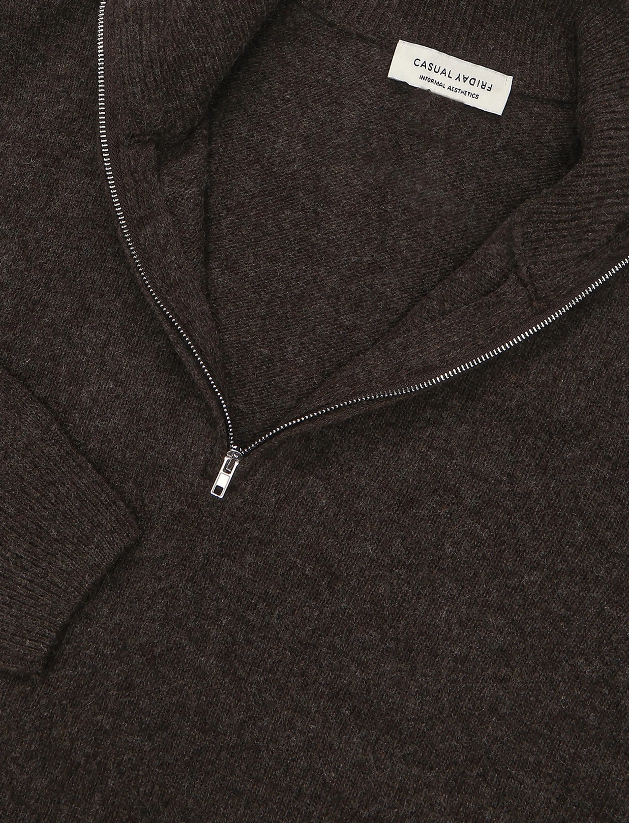 Casual Friday - CFKARL HALFZIP LAMBSWOOL KNIT - half zip jumpers - demitasse melange - 2