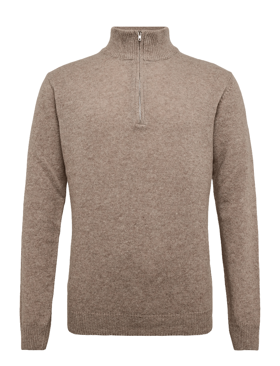 Casual Friday - CFKARL HALFZIP LAMBSWOOL KNIT - pullover mit halbem reißverschluss - silver mink - 0