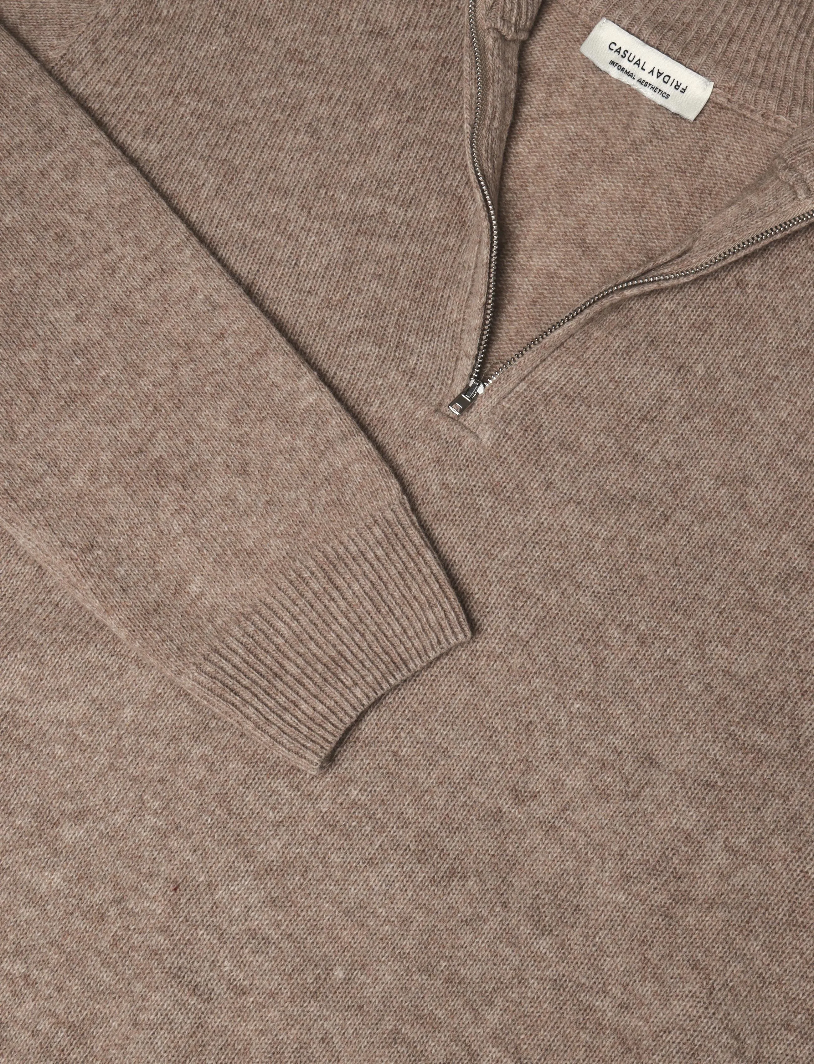 Casual Friday - CFKARL HALFZIP LAMBSWOOL KNIT - pullover mit halbem reißverschluss - silver mink - 2
