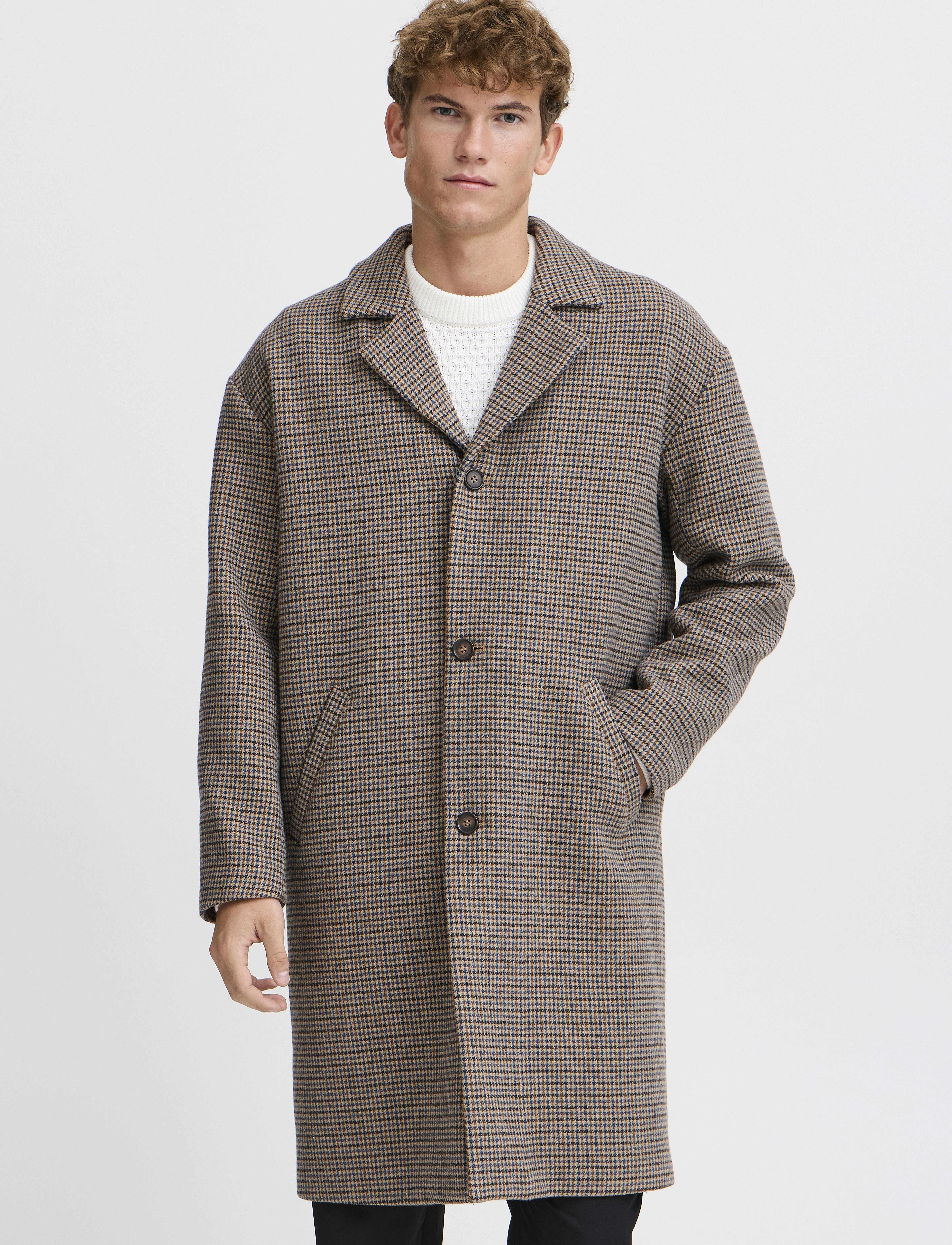 Casual Friday - CFCLAES houndstooth cheked relaxed - silver mink - 3