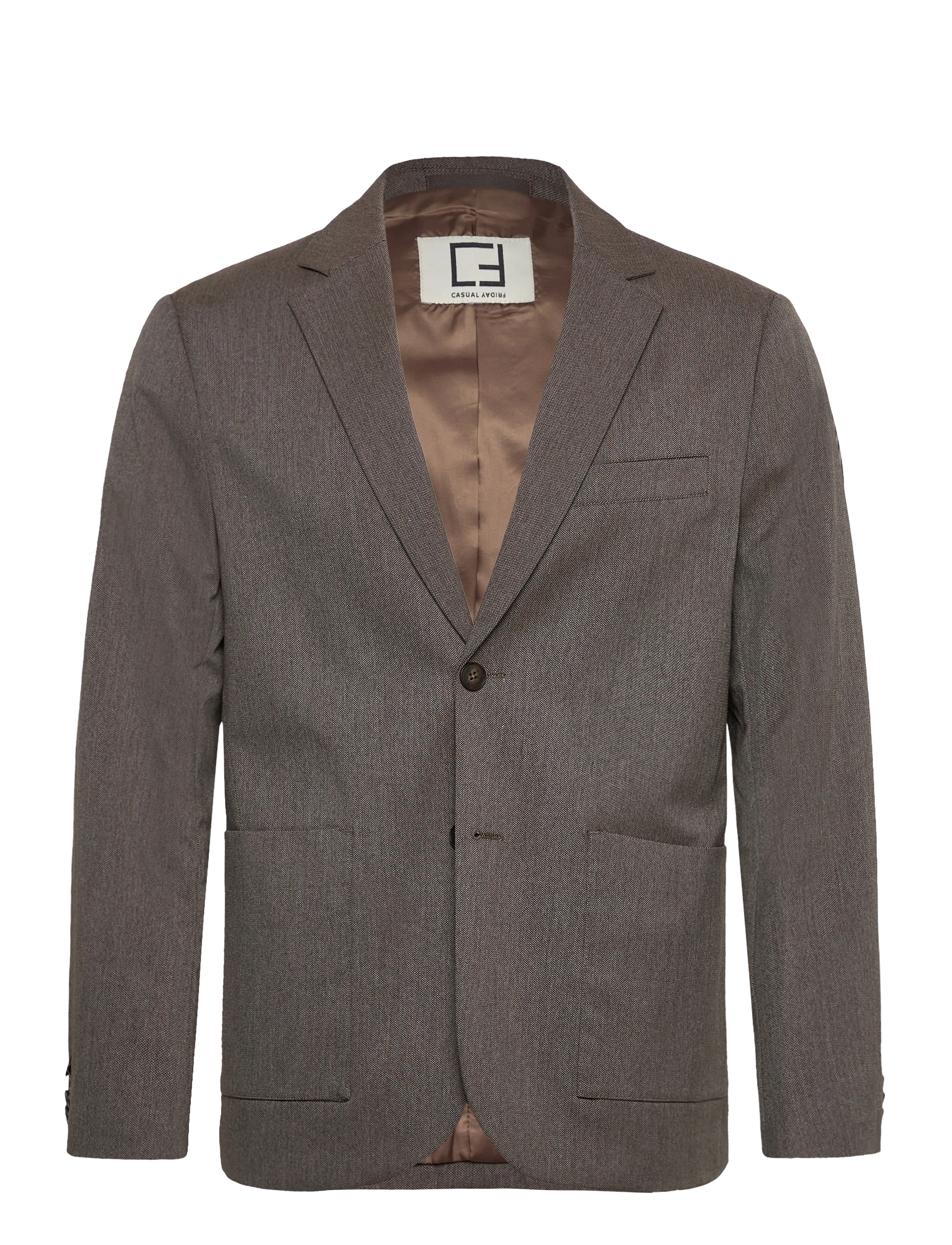 Casual Friday CFBILLE 0169 tweed weave blazer - Casual Friday - SILVER MINK MELANGE / brown