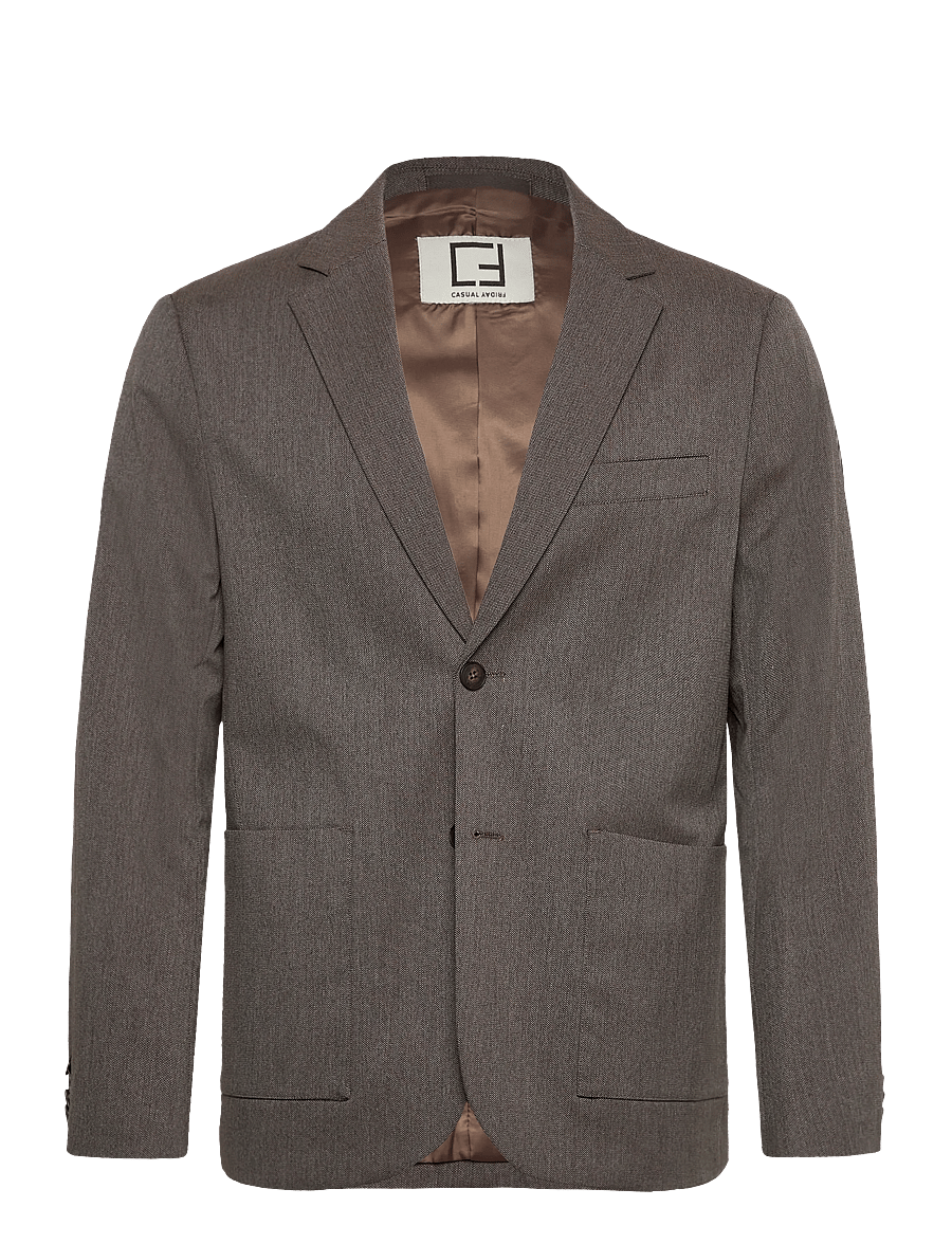 Casual Friday - CFBILLE 0169 tweed weave blazer - enkelknäppta kavajer - silver mink melange - 0