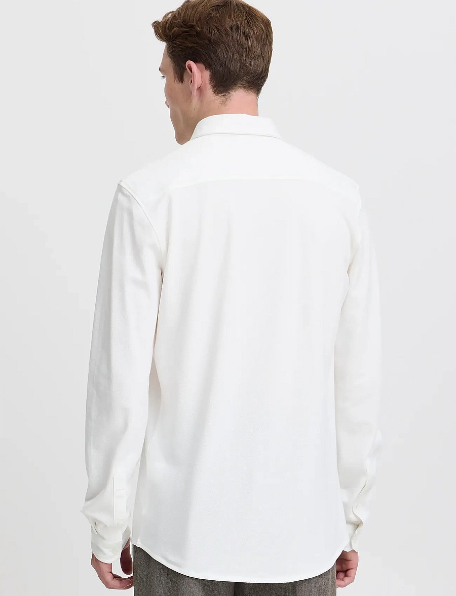 Casual Friday - CFARTHUR LS BU JERSEY PIQUET - freizeithemden - snow white - 4