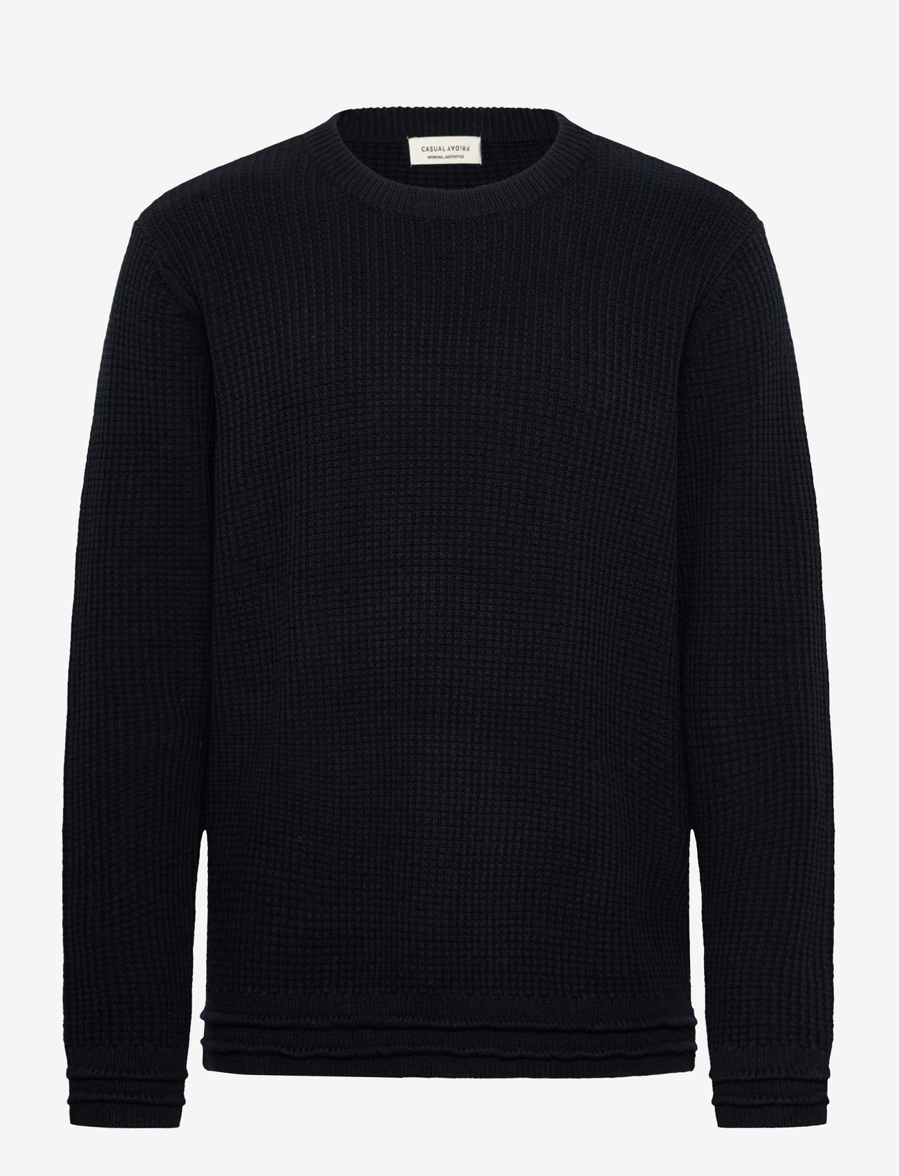 Casual Friday - CFKARL crew neck structured knit - rundhals - dark navy - 0