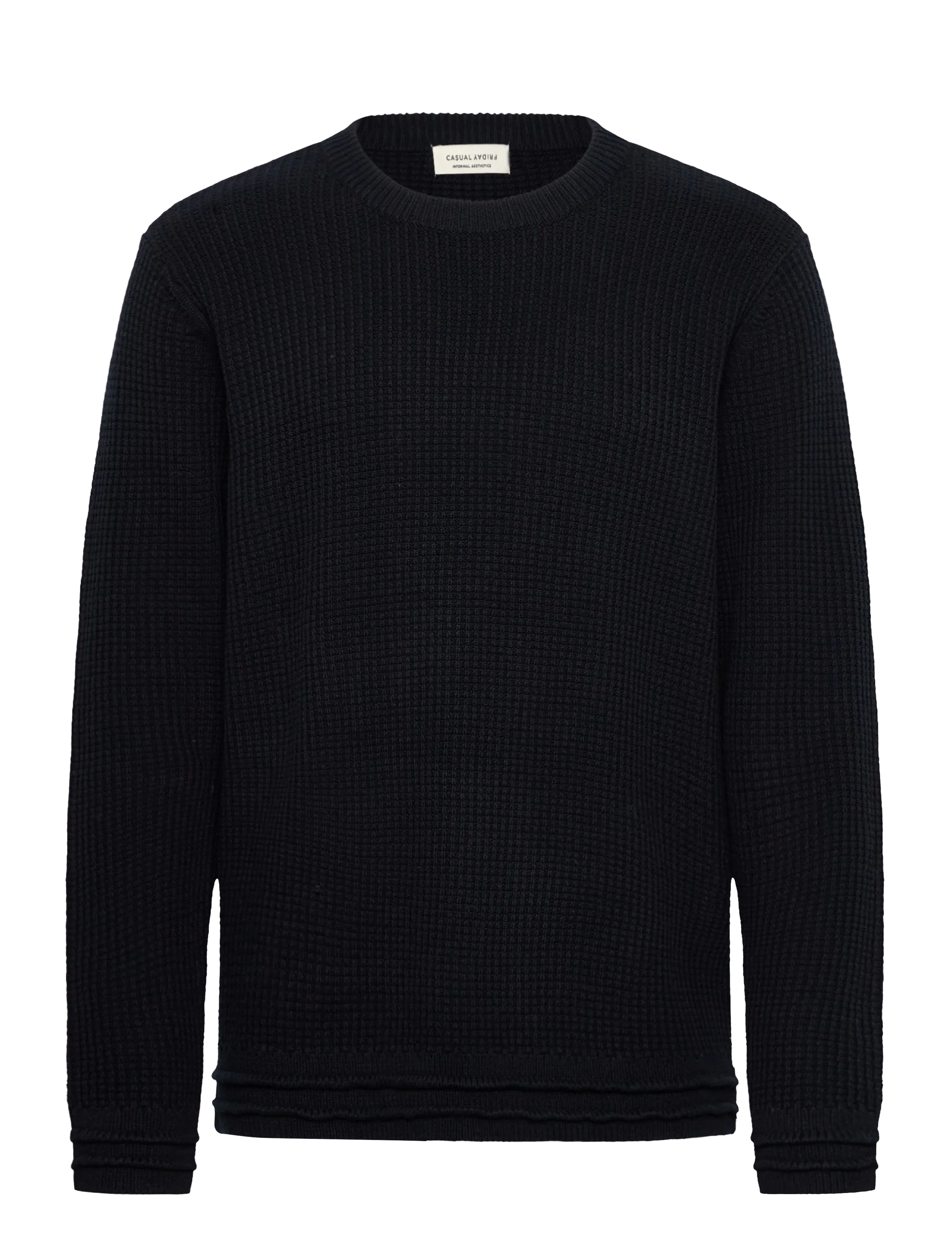 CFKARL crew neck structured knit - DARK NAVY