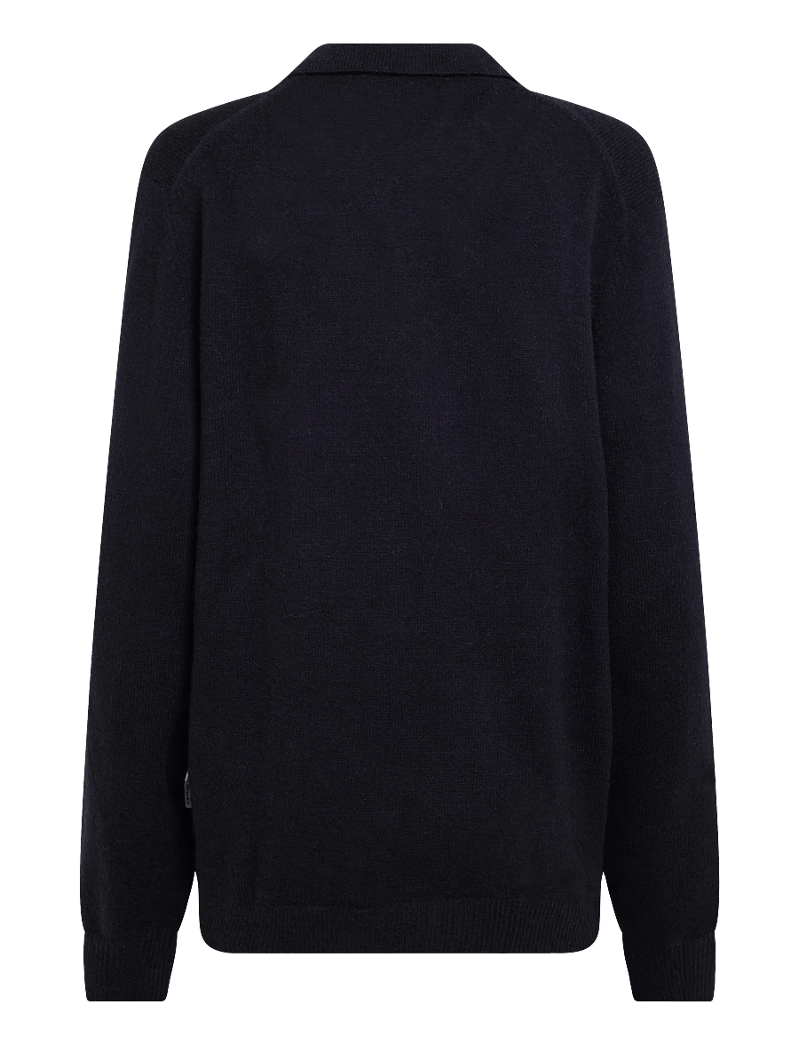 Casual Friday - CFKARL polo knit - langärmelige strick-polohemden - dark navy melange - 1