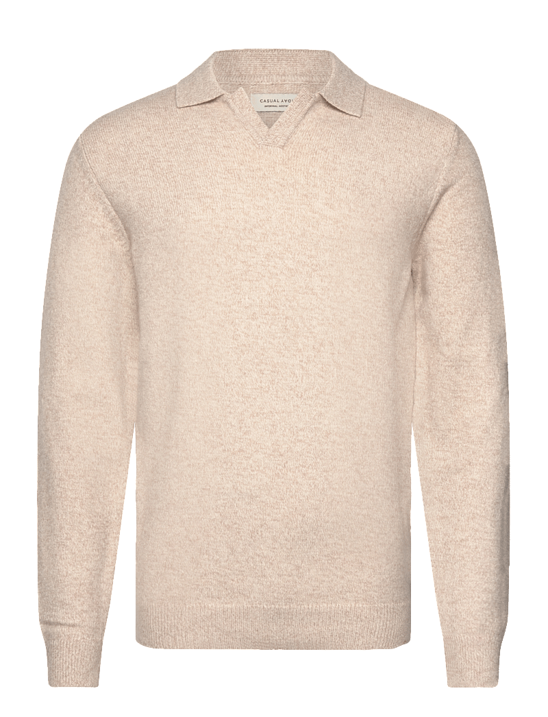 Casual Friday - CFKARL polo knit - gestrickte polohemden - light sand melange - 1