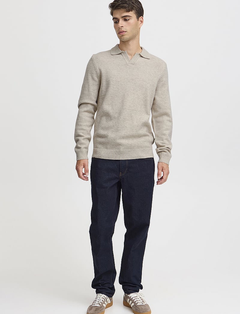 Casual Friday - CFKARL polo knit - gestrickte polohemden - light sand melange - 0