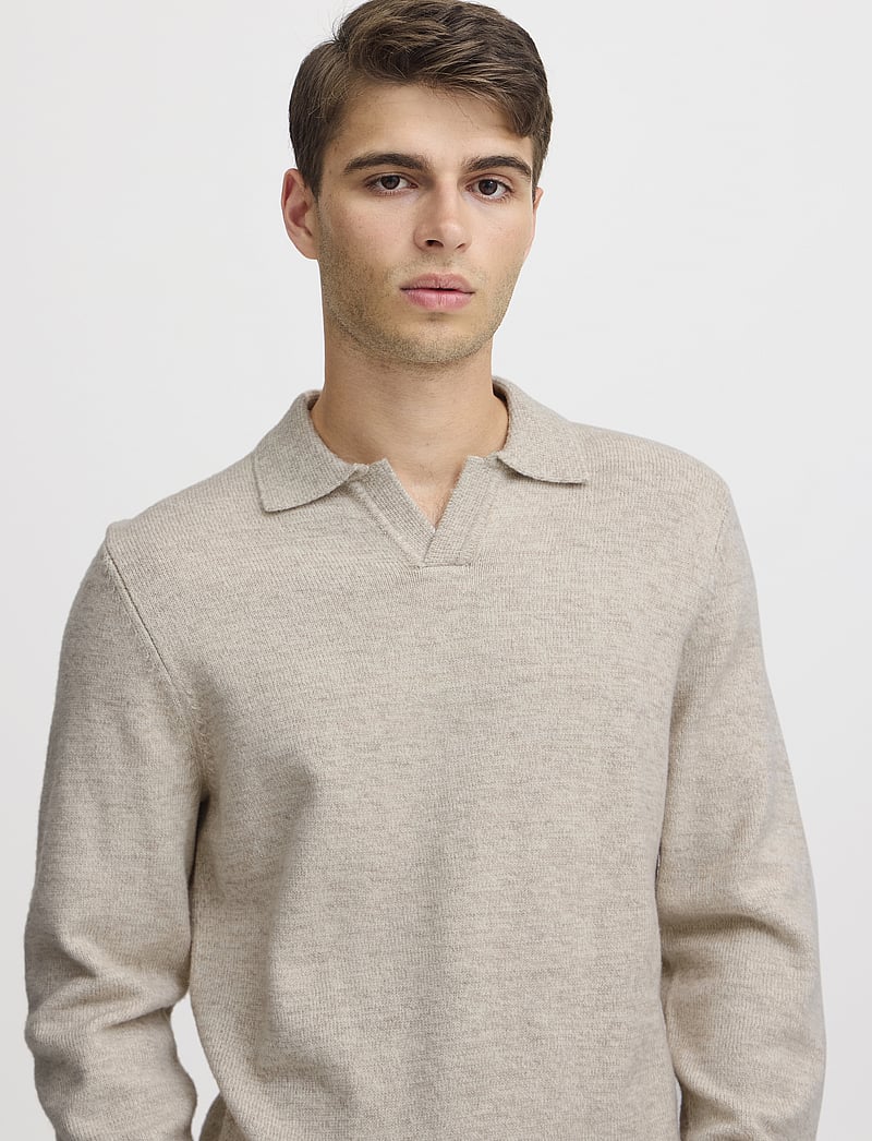 Casual Friday - CFKARL polo knit - gestrickte polohemden - light sand melange - 5