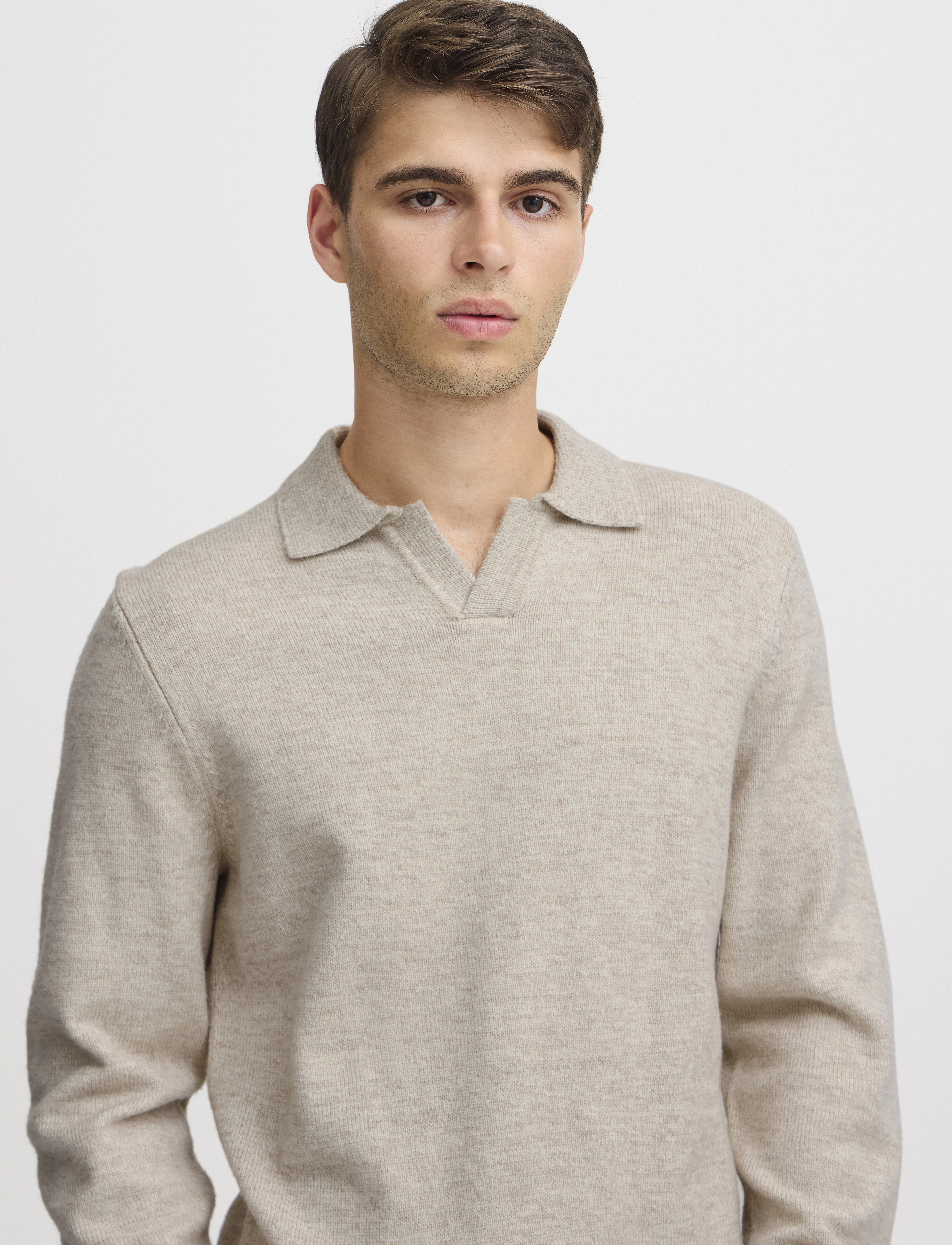 Casual Friday - CFKARL polo knit - light sand melange - 5