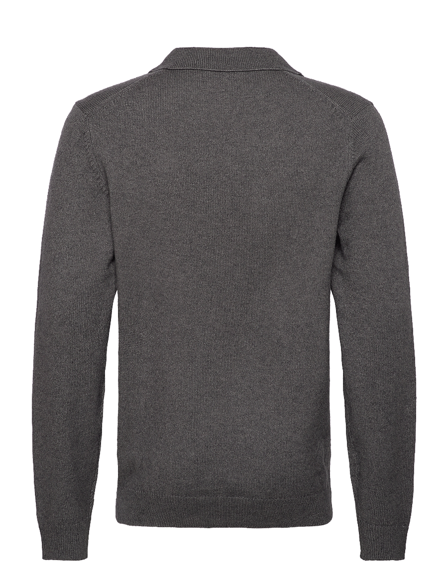 Casual Friday - CFKARL polo knit - langärmelige strick-polohemden - pewter mix - 1