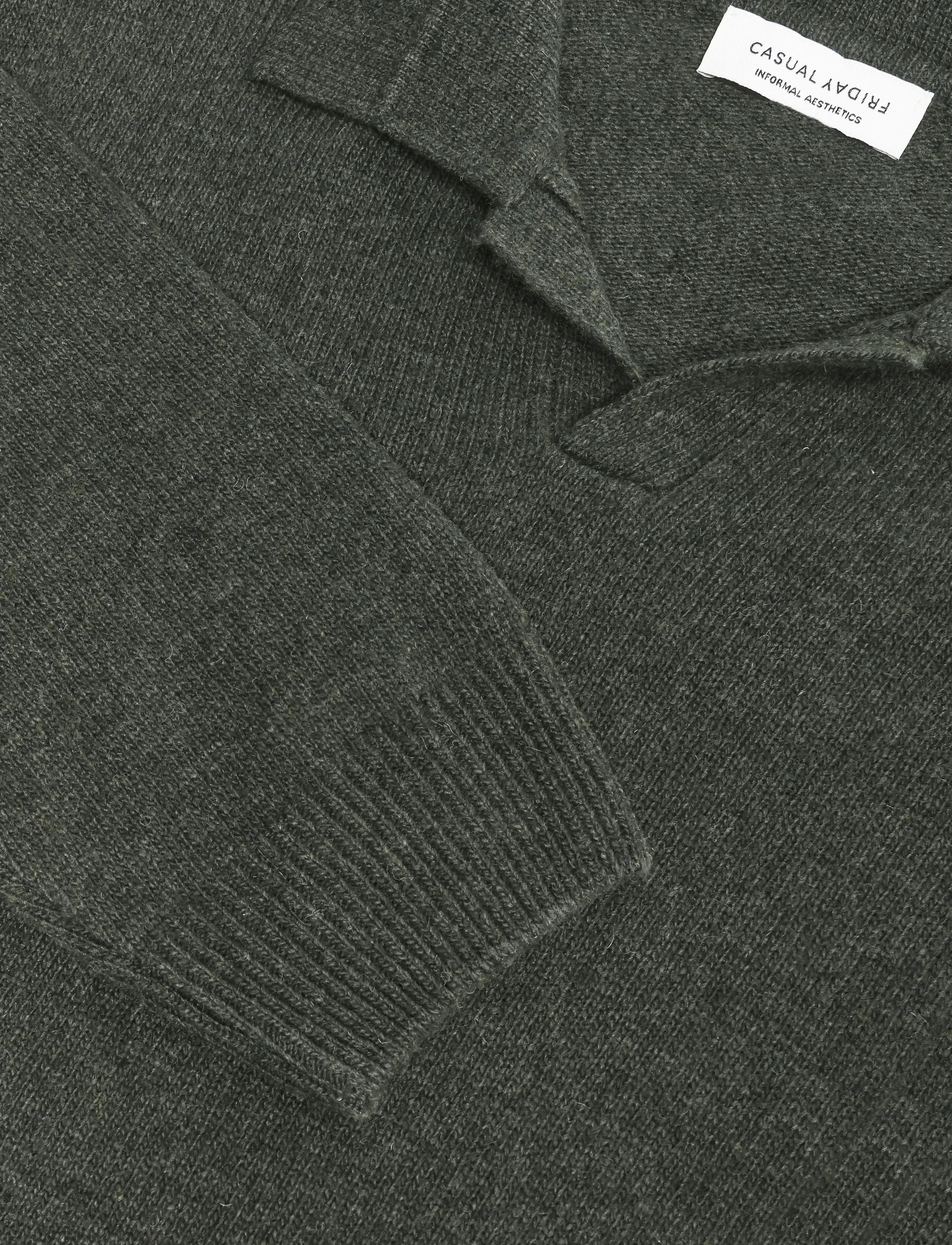 Casual Friday - CFKARL LAMBSWOOL POLO KNIT - langärmelige strick-polohemden - elegance melange - 2