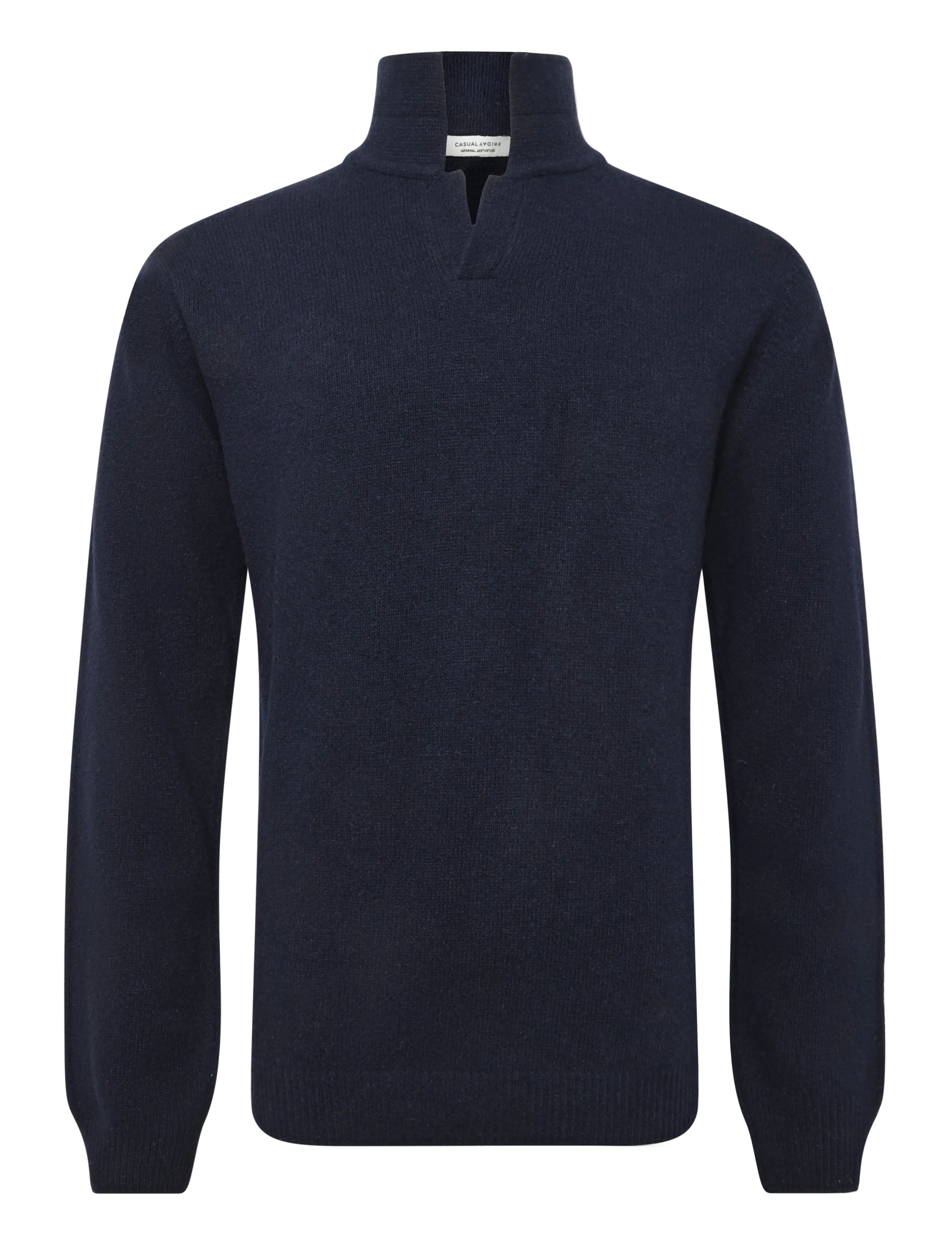 Casual Friday CFKARL LAMBSWOOL POLO KNIT - Langärmelige Strick-Polohemden - NAVY BLAZER / navy