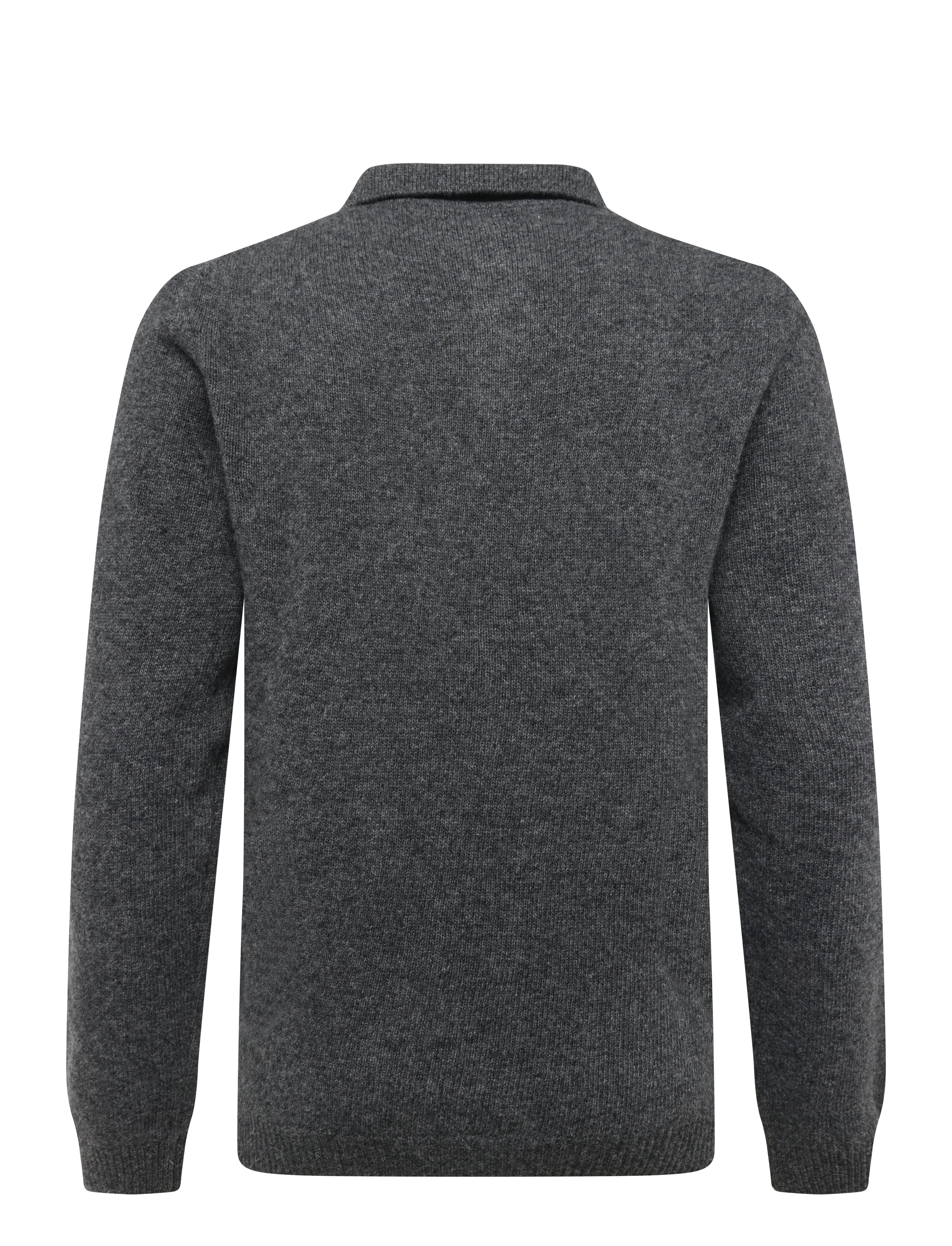 Casual Friday - CFKARL LAMBSWOOL POLO KNIT - langärmelige strick-polohemden - pewter mix - 1