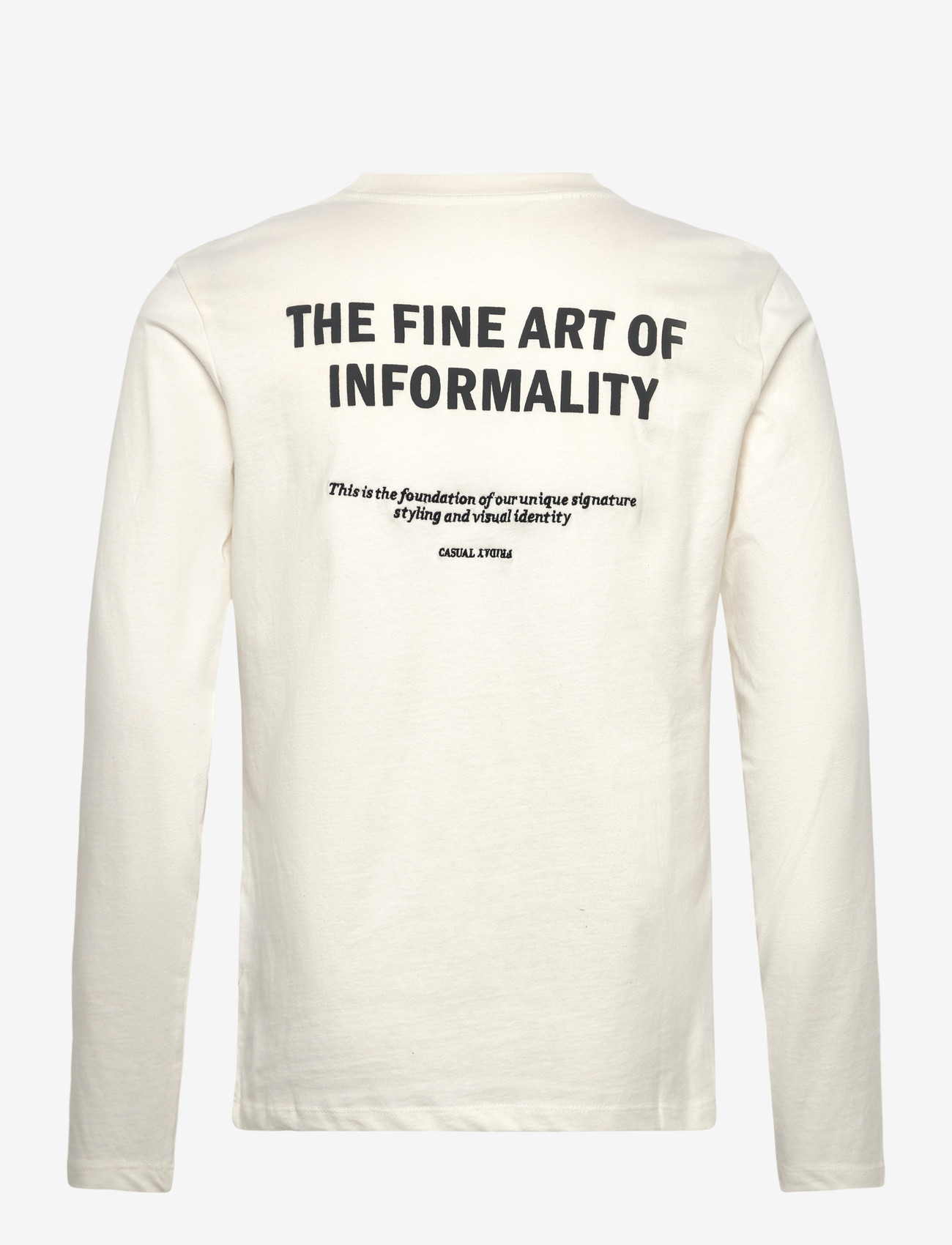 Casual Friday - CFTHOR LS tee w artwork at back - herbstliche kleidung - ecru - 1