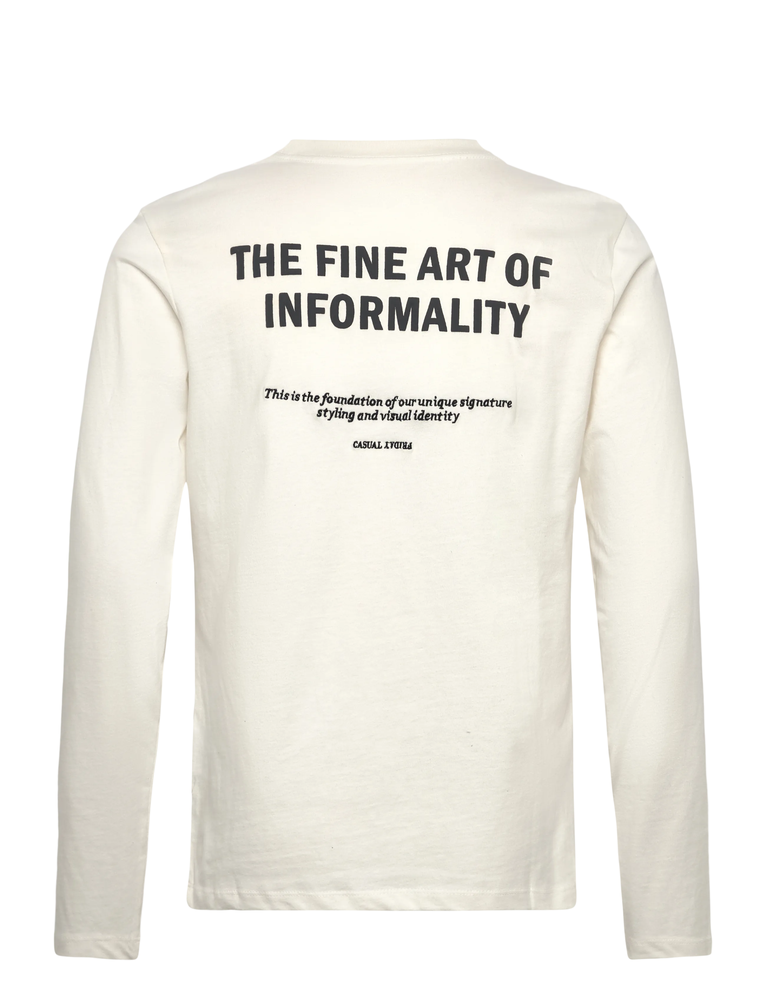 Casual Friday - CFTHOR LS tee w artwork at back - najniższe ceny - ecru - 1