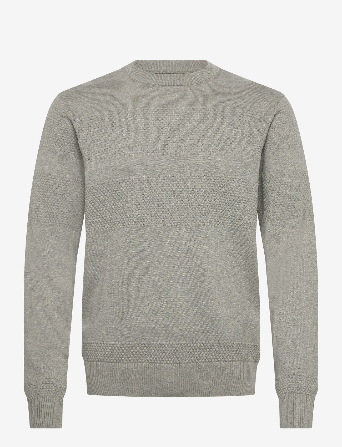 Casual Friday - CFKARL crew neck fisherman knit - rund hals - light grey melange - 0