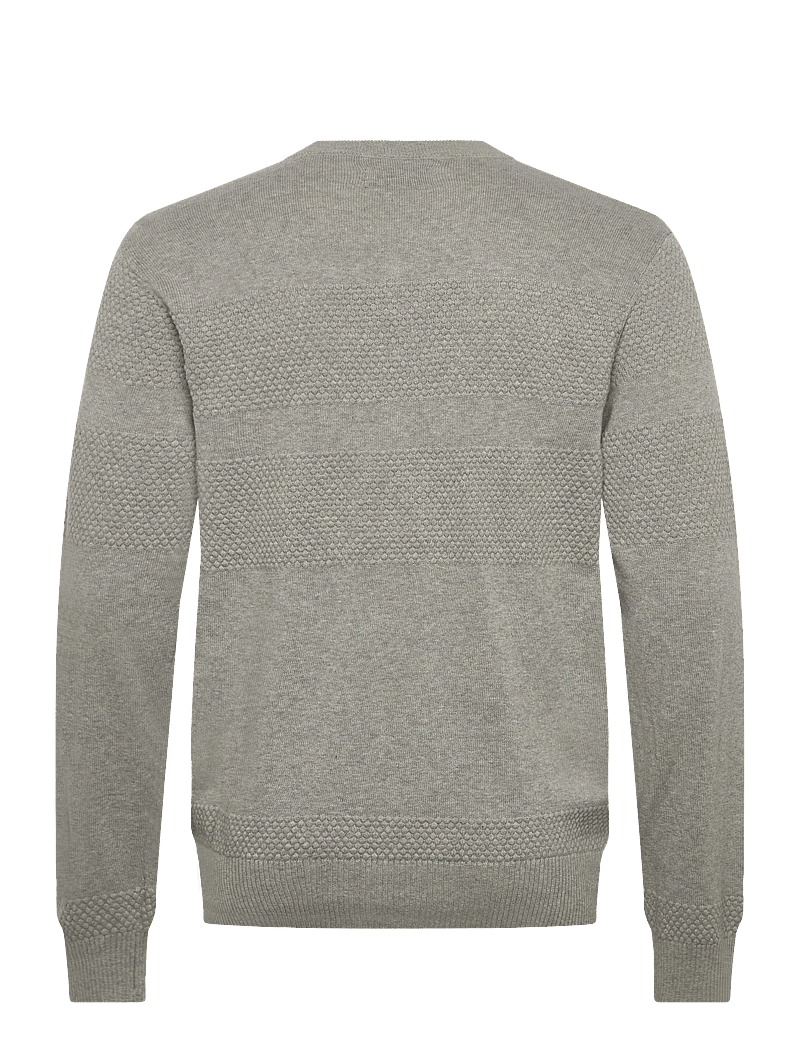 Casual Friday - CFKARL crew neck fisherman knit - Ümmarguse kaelusega kudumid - light grey melange - 1