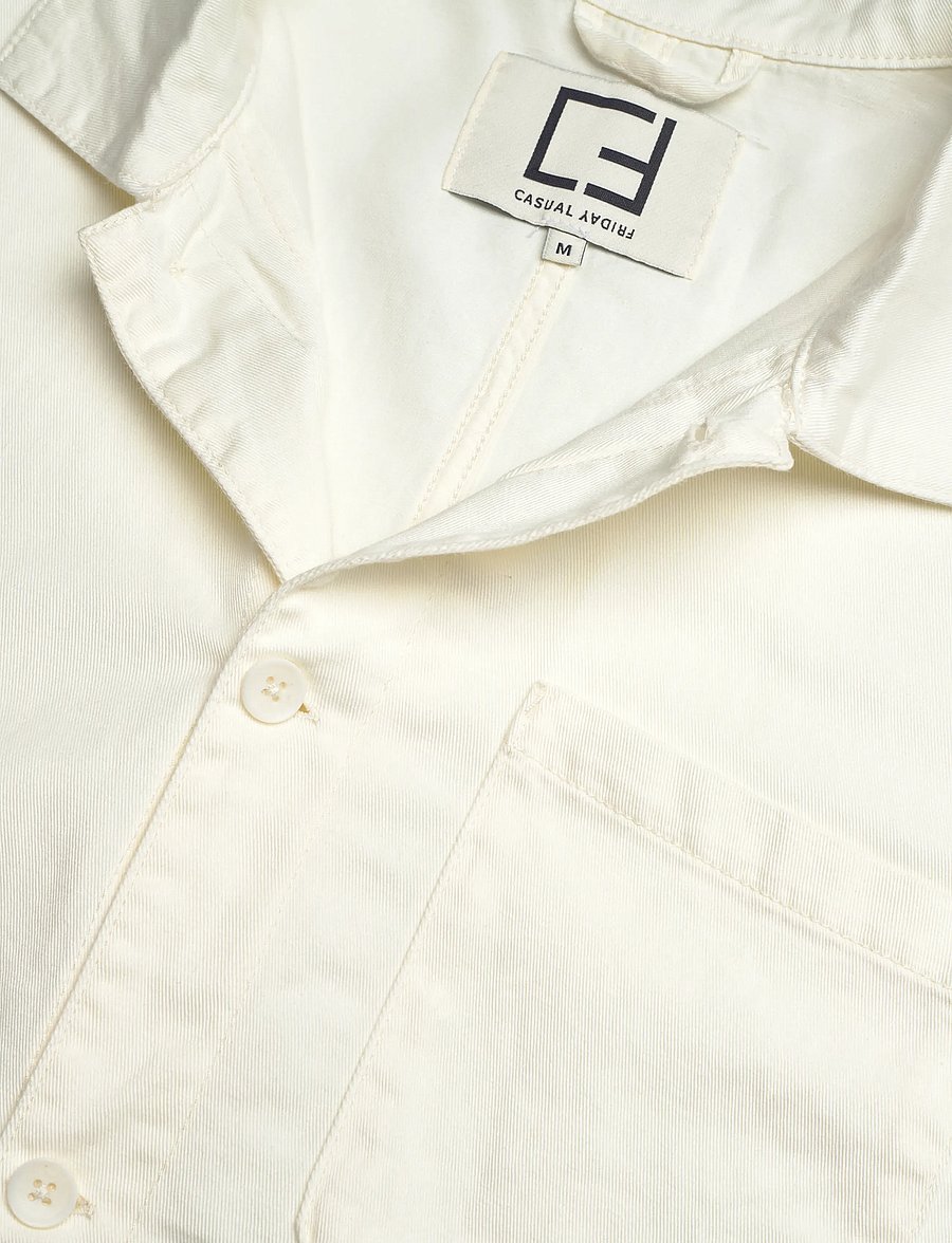 Casual Friday - CFNORRIS 0185 LINEN MIX JACKET - kurtki wiosenne - egret - 2