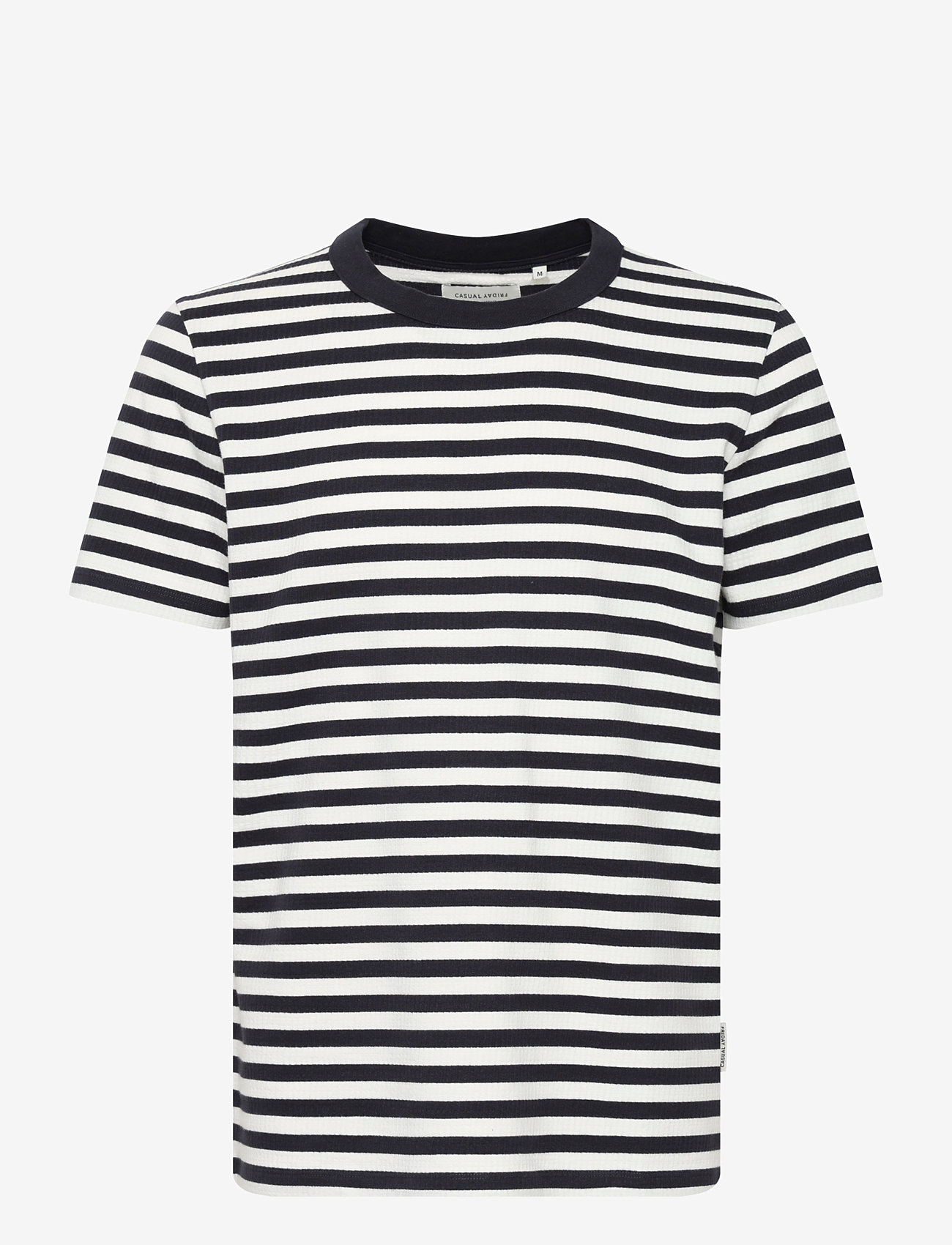 Casual Friday - CFLOKE structured striped tee - herbstliche kleidung - egret - 0