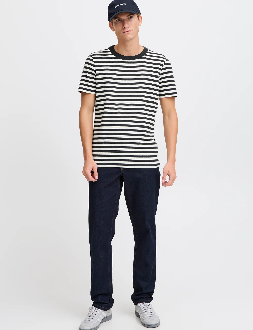 Casual Friday - CFLOKE structured striped tee - collections - egret - 0