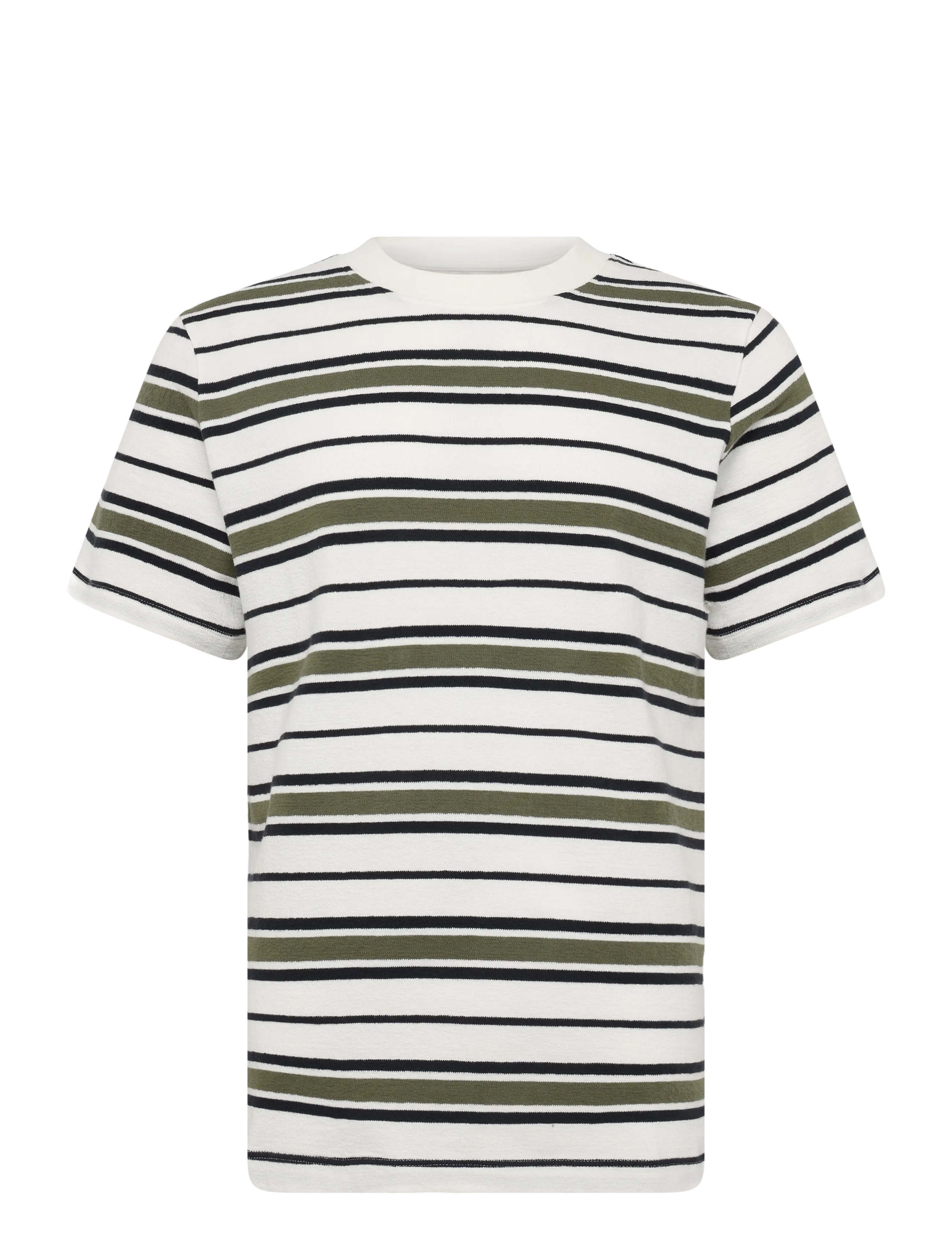 Casual Friday CFFRANKIE structured striped tee - New arrivals - WINTER MOSS / cream