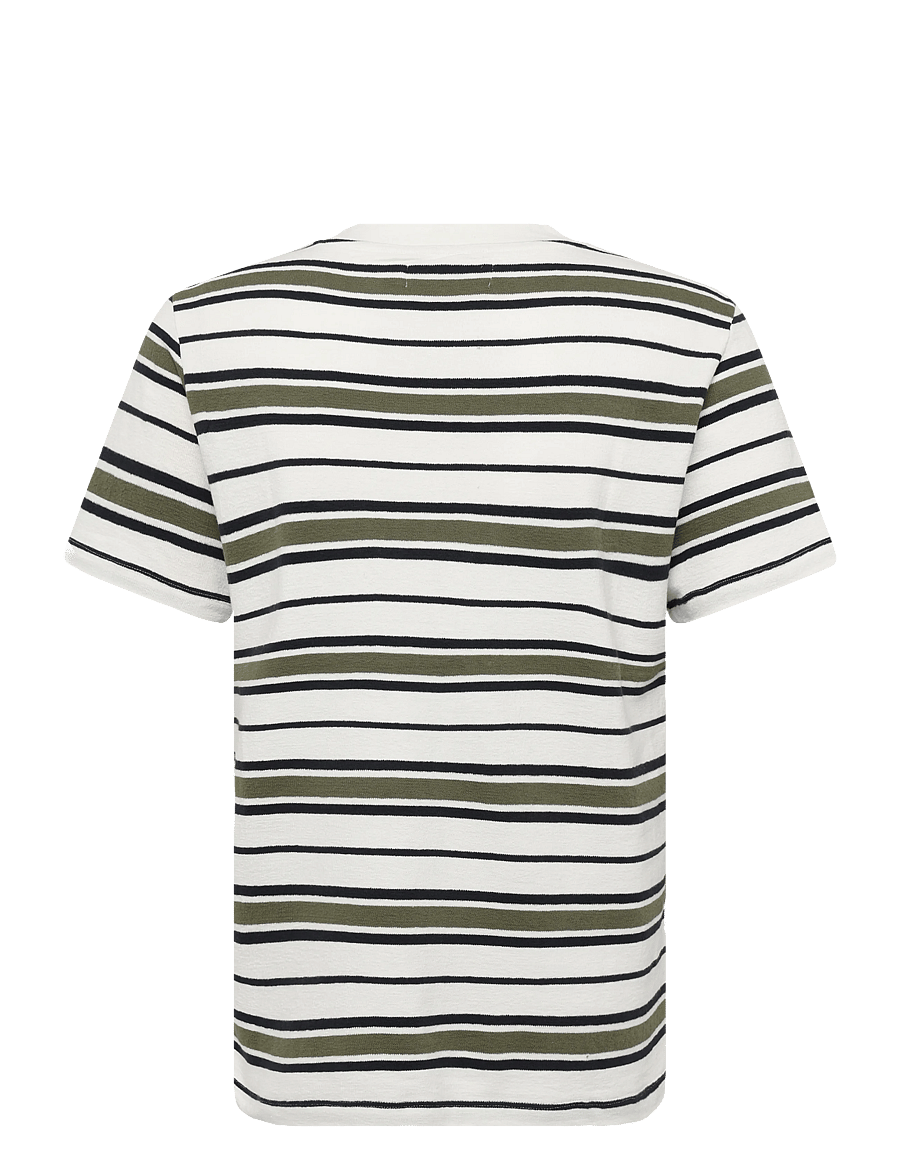 Casual Friday - CFFRANKIE structured striped tee - kurzärmelige t-shirts - winter moss - 1