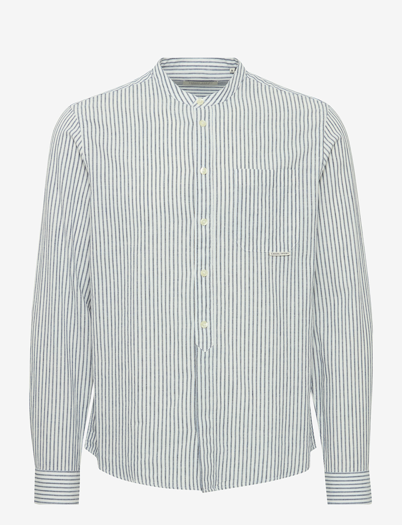 Casual Friday - CFANDREW LS striped linen mix shirt - cloud dancer - 1