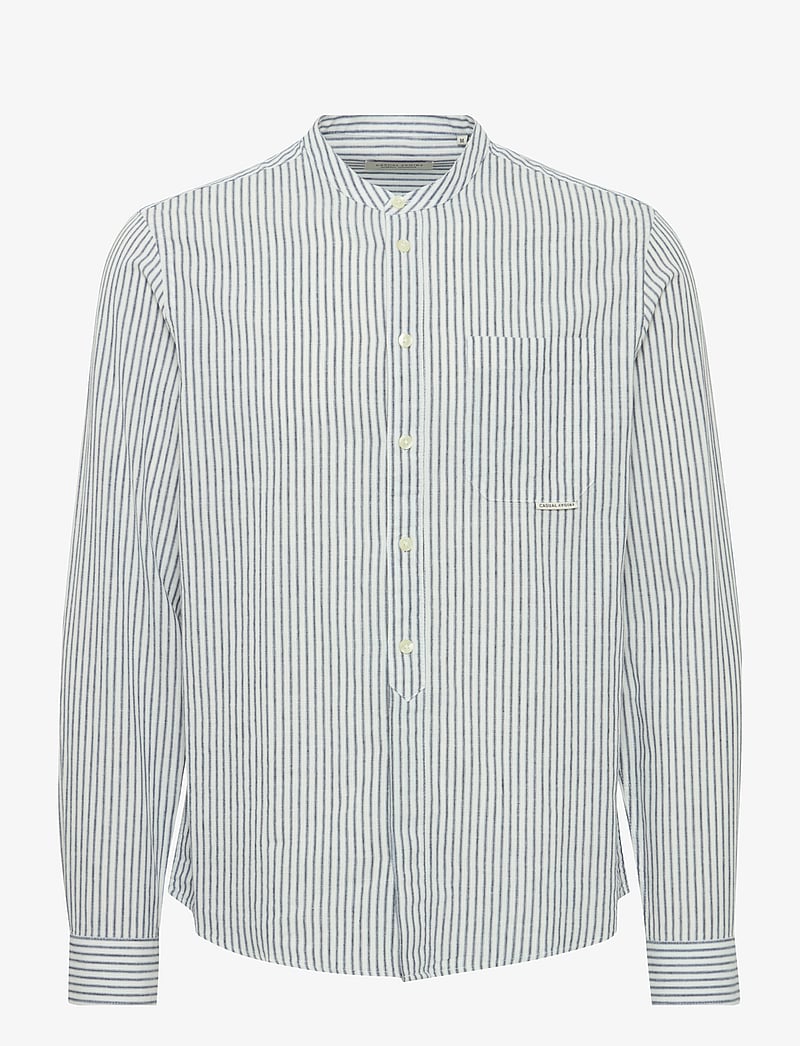 Casual Friday - CFANDREW LS striped linen mix shirt - leinenhemden - cloud dancer - 1