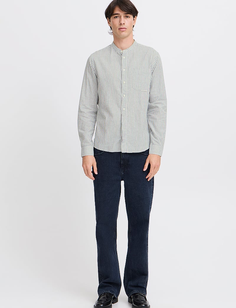 Casual Friday - CFANDREW LS striped linen mix shirt - leinenhemden - cloud dancer - 0