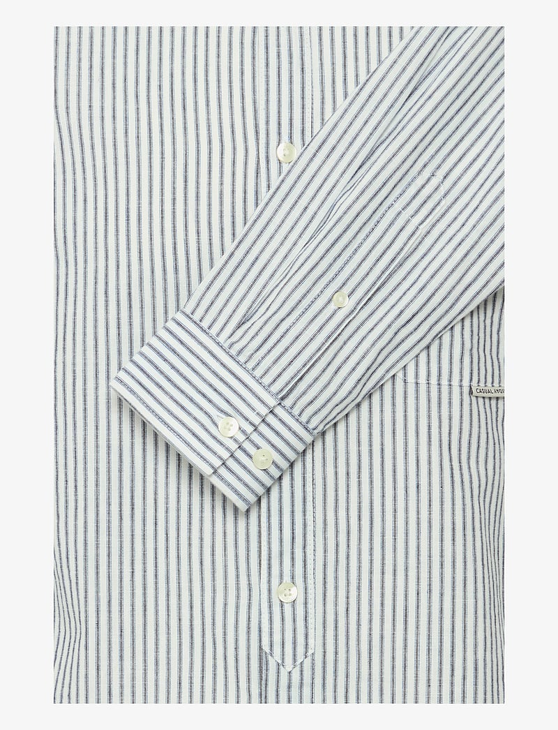 Casual Friday - CFANDREW LS striped linen mix shirt - leinenhemden - cloud dancer - 3